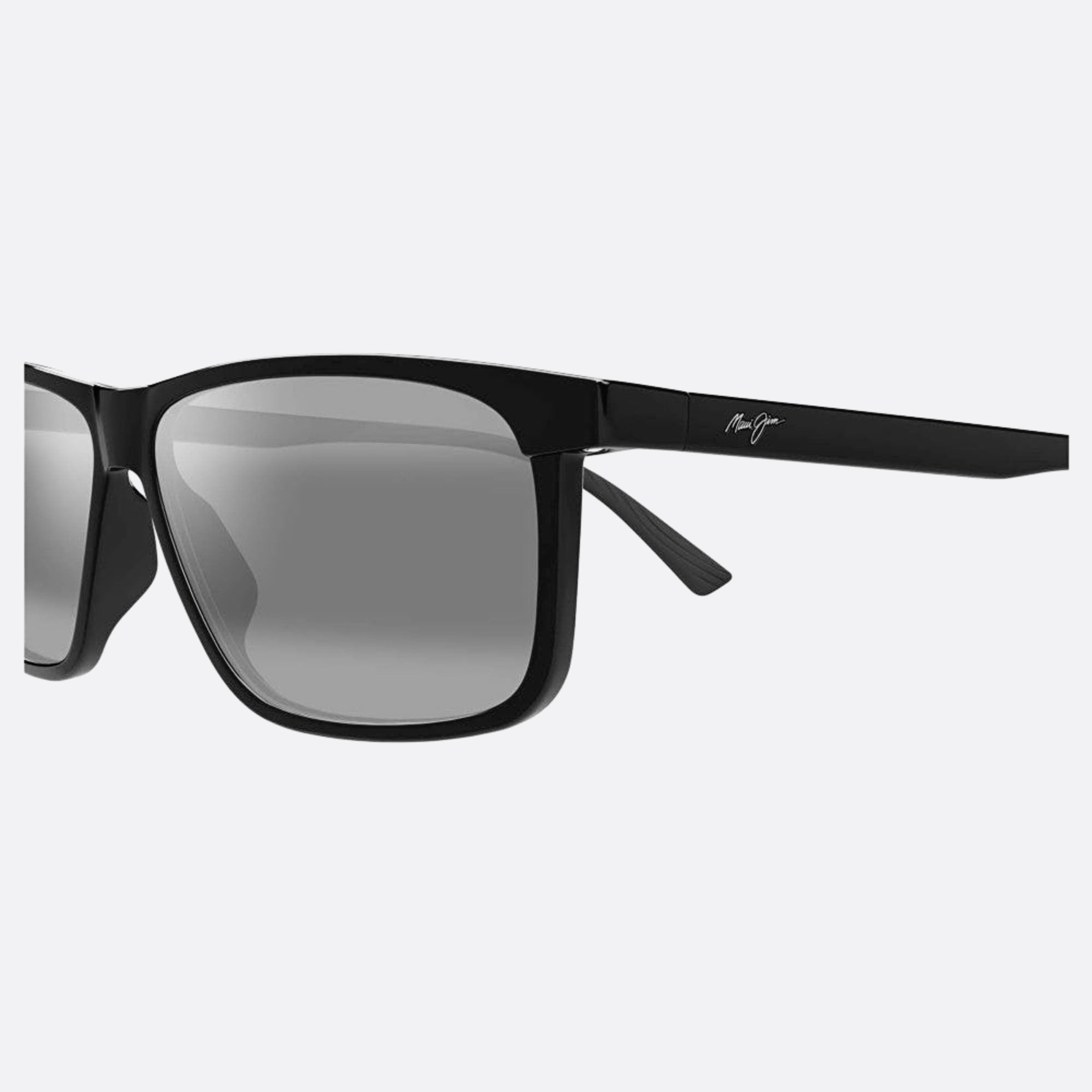 Maui 59mm Jim Pulama Black Rectangle Polarized Men Sunglasses - Detail View