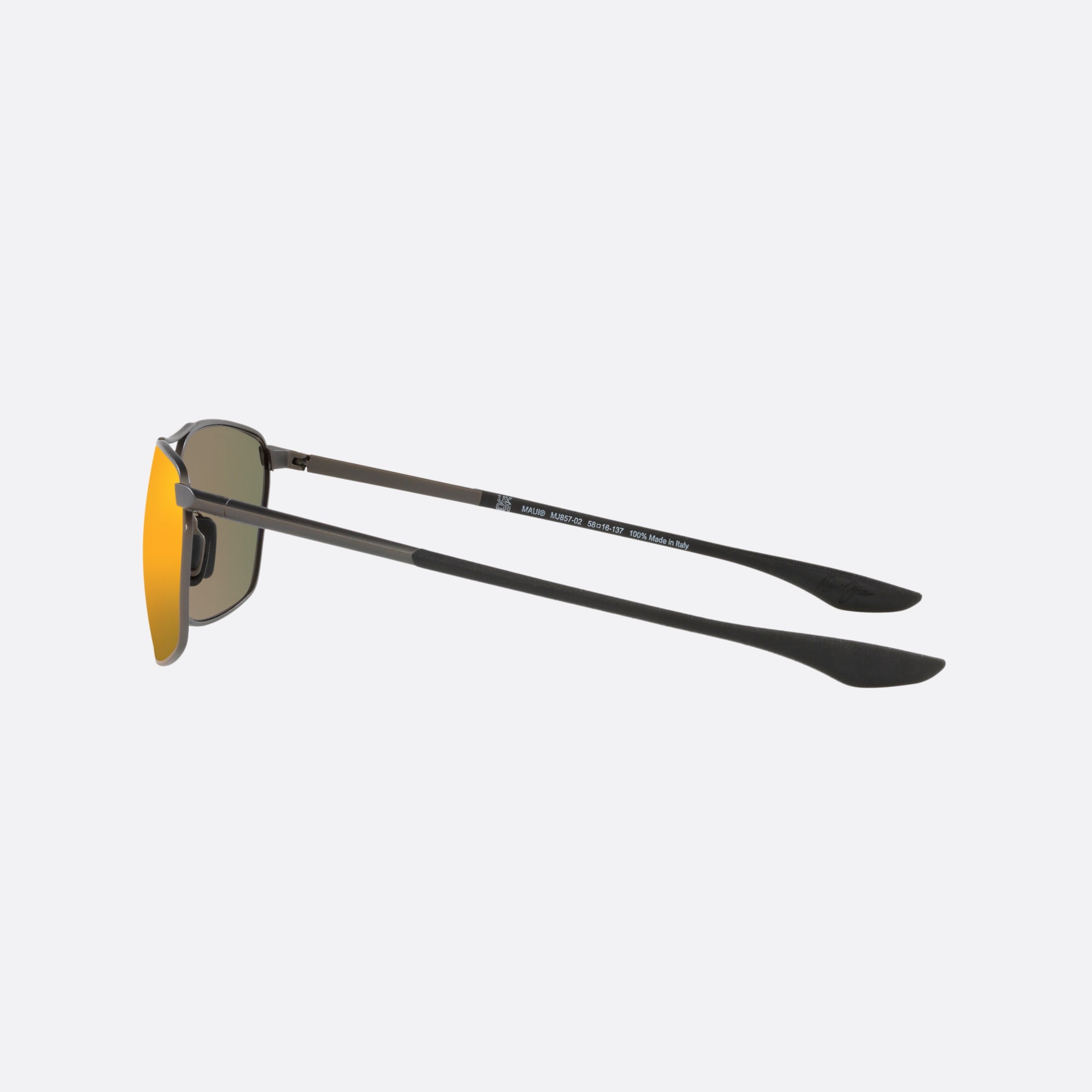 Maui 58mm Jim Puu Kukui Gray Rectangular Polarized Men Sunglasses - Detail View