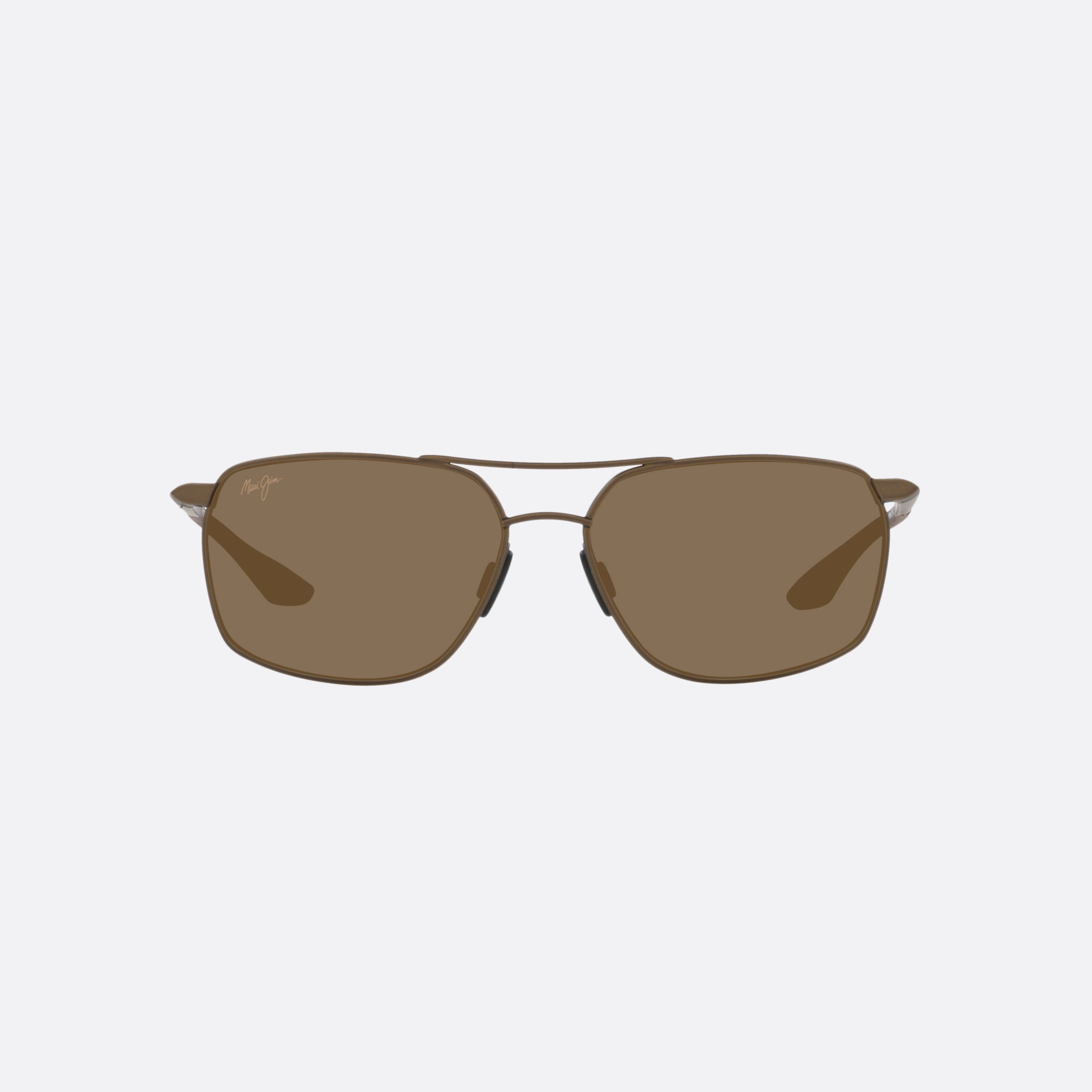 Maui 58mm Jim Puu Kukui Brown Rectangular Polarized Men Sunglasses - Lifestyle Shot