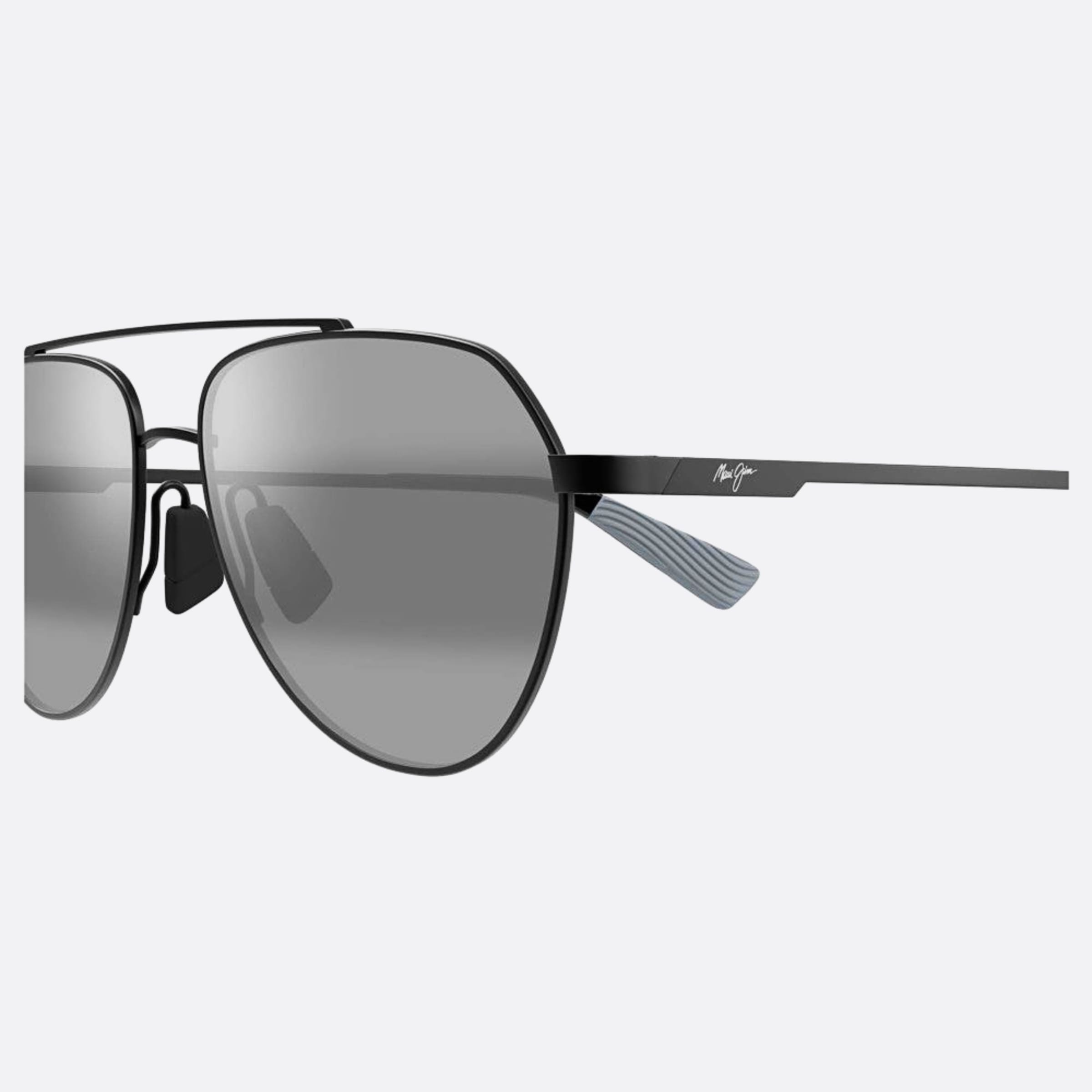 Maui 59mm Jim Waiwai Black Pilot Polarized Men Sunglasses - Detail View