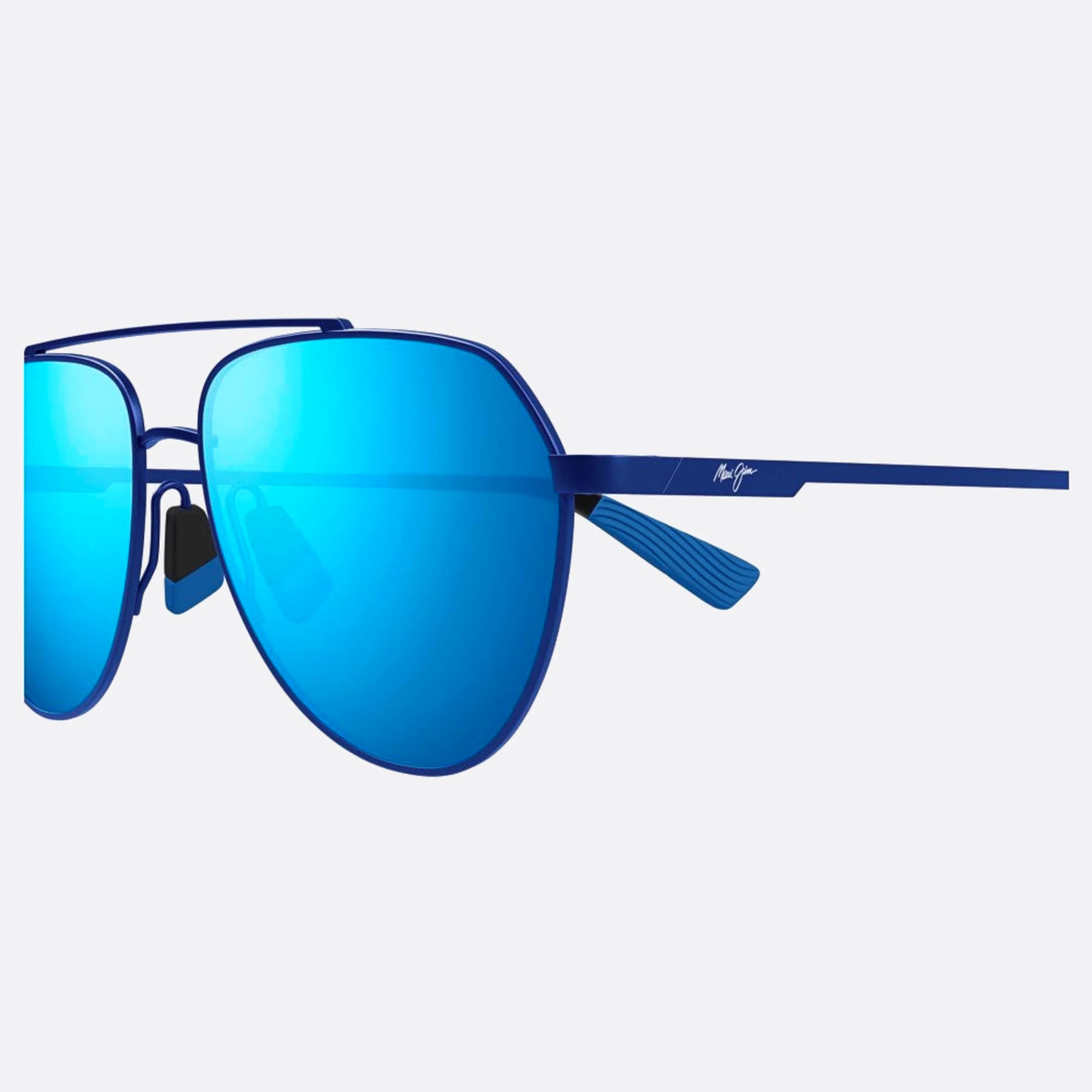 Maui 59mm Jim Waiwai B634 Blue Pilot Polarized Men Sunglasses - Detail View