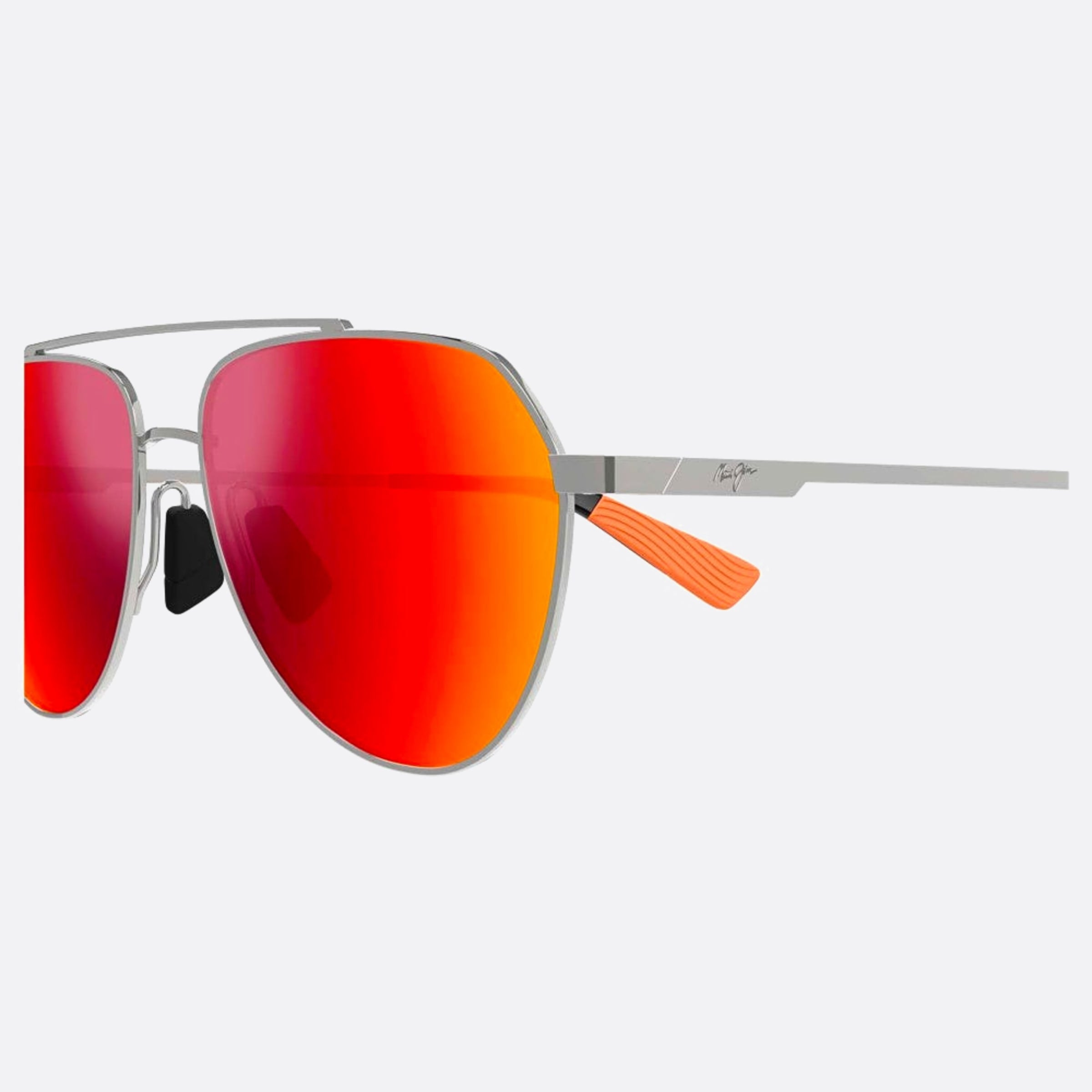 Maui 59mm Jim Waiwai Rm634 Ruthenium Pilot Polarized Men Sunglasses - Detail View