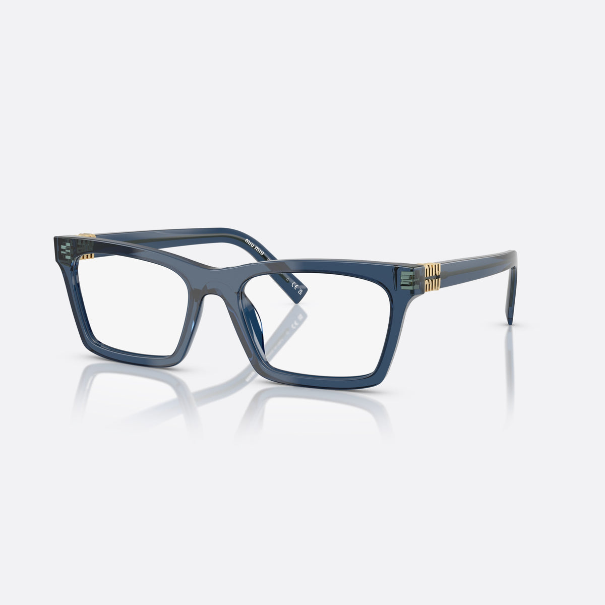 Rame ochelari de vedere Miu Miu MU 04WV 08Q101, patrati albastru, pentru femei, punte simplă, literele brandului pe braț, ramă completă