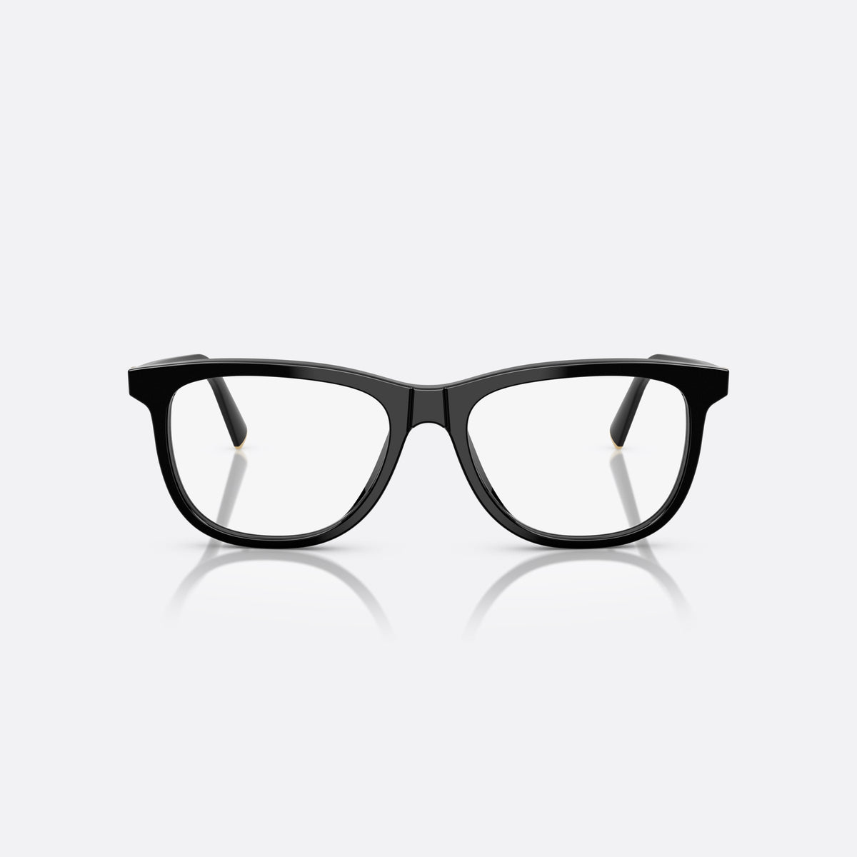 Miu Miu MU 01WV 16K1O1 eyeglasses, black phantos frame for women, plain bridge with integrated top bar, full-rim frame