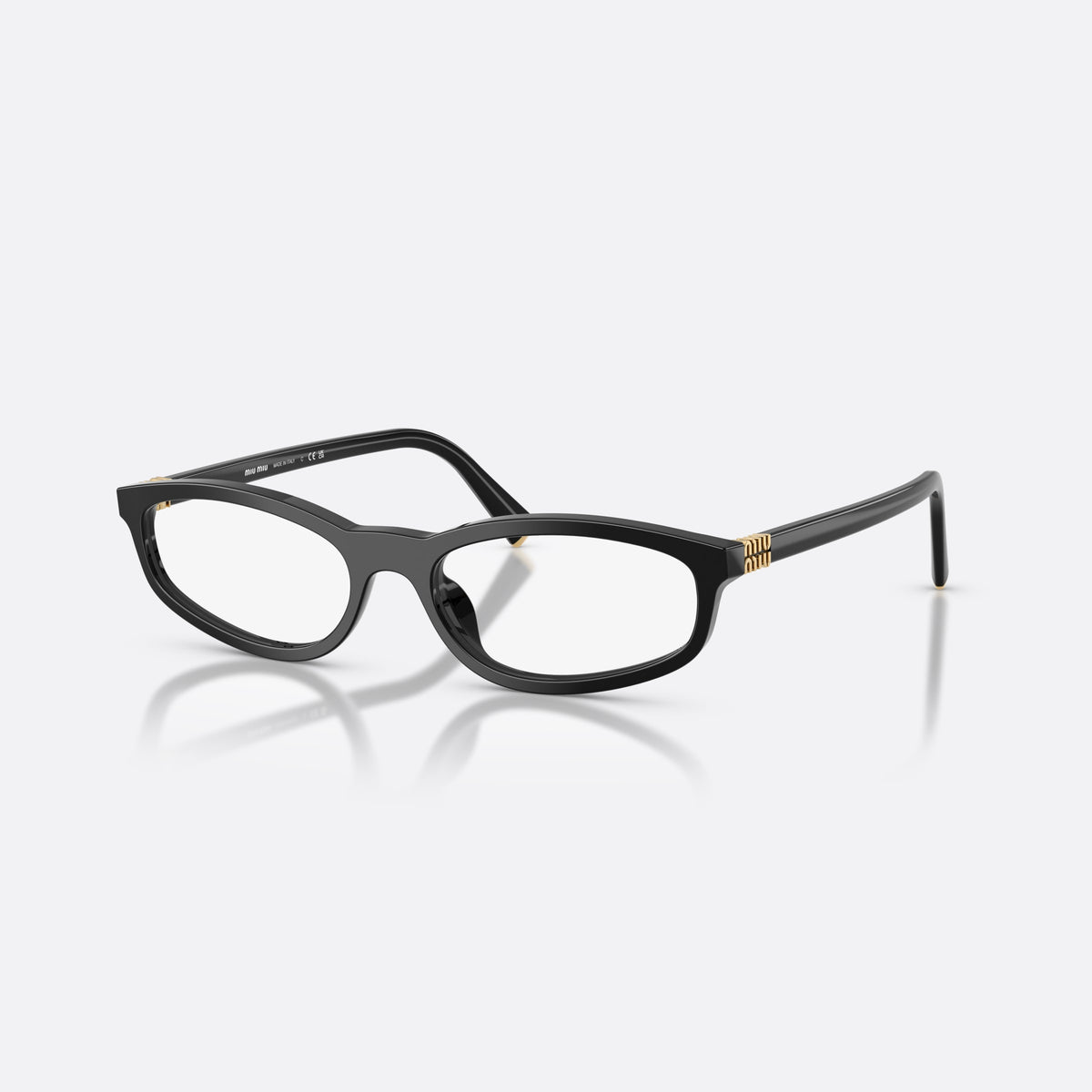 Rame ochelari de vedere Miu Miu MU 01ZV 16K1O1, ovali negru, pentru femei, punte integrată simplă, literele brandului pe brațe