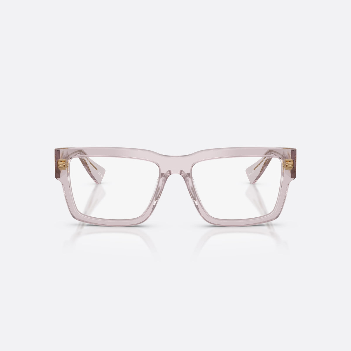 Miu Miu MU 02XV 12W1O1 eyeglasses, violet rectangle frame for women, plain bridge, integrated into front, full-rim, thick frame, front view