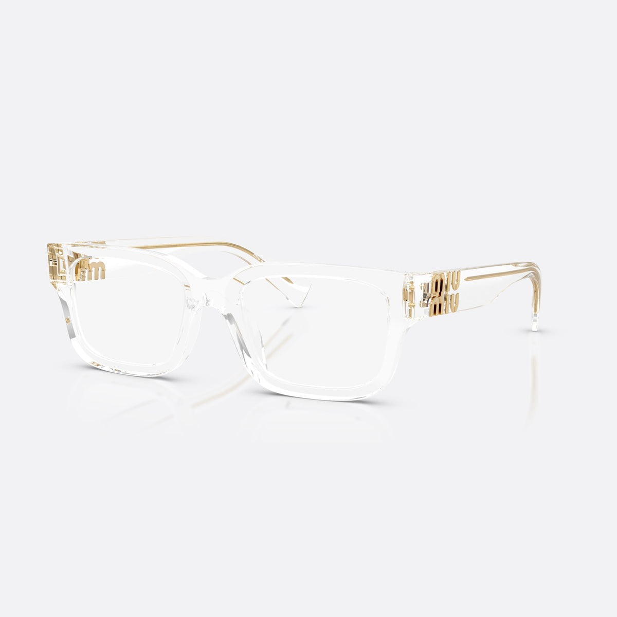 Rame ochelari de vedere Miu Miu MU 02YV 15Z1O1, rectangulari transparent, pentru femei, punte simplă, integrată în față, ramă completă, groasă