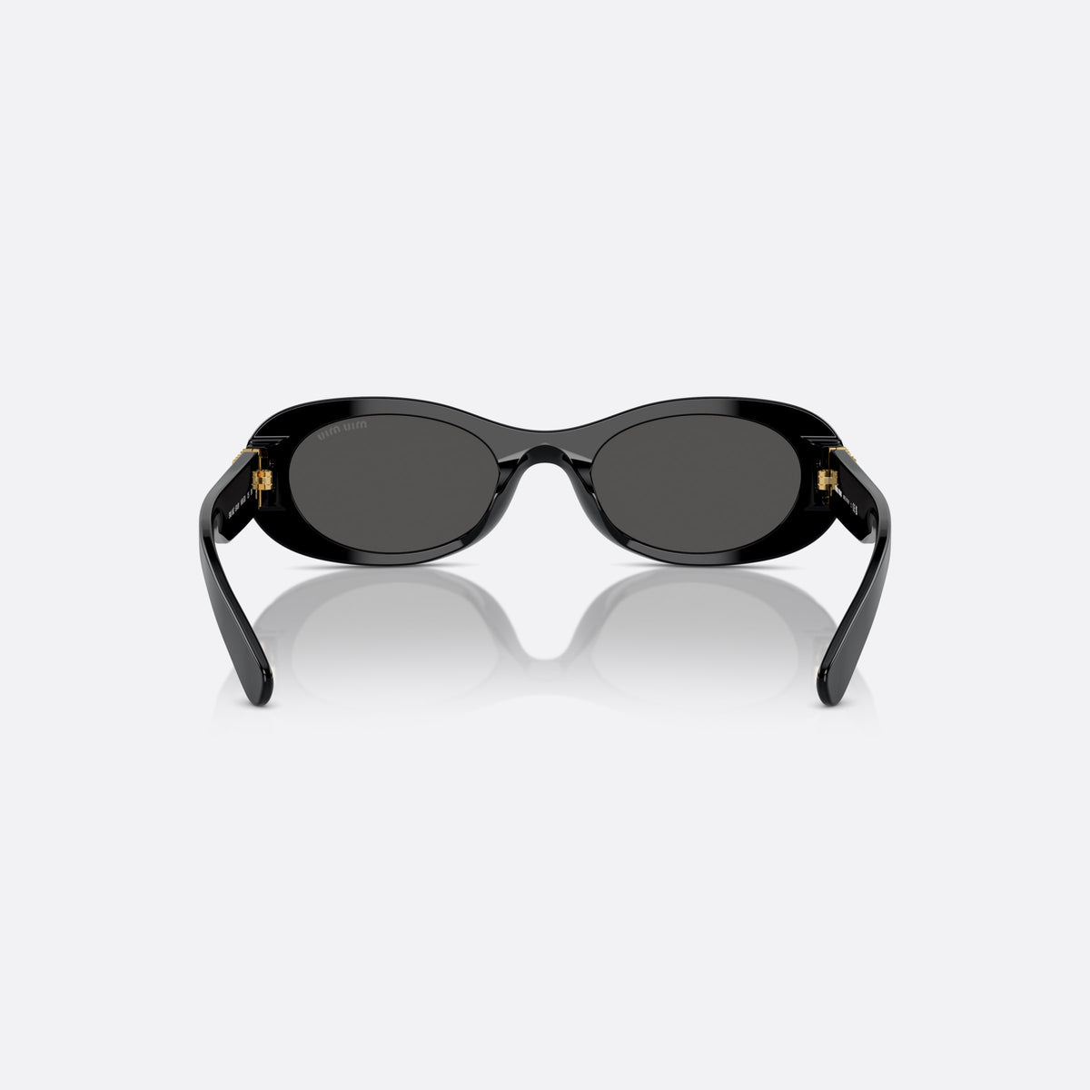 Ochelari de soare Miu Miu MU 06ZS 1AB-5S0 C, ovali negru, pentru femei, punte simplă, integrată în față, ramă completă în față, vedere din spate