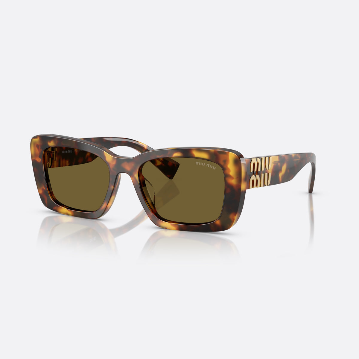 Ochelari de soare Miu Miu MU 07YS 14L09Z, visor havana, pentru femei, punte simplă, literele brandului pe brațe