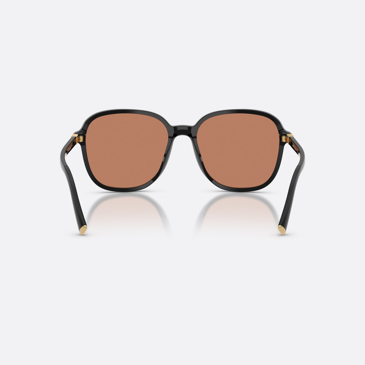 Miu Miu MU B01S 16K90Q sunglasses, black pillow frame for women, plain double bridge, brand lettering on temples, back view