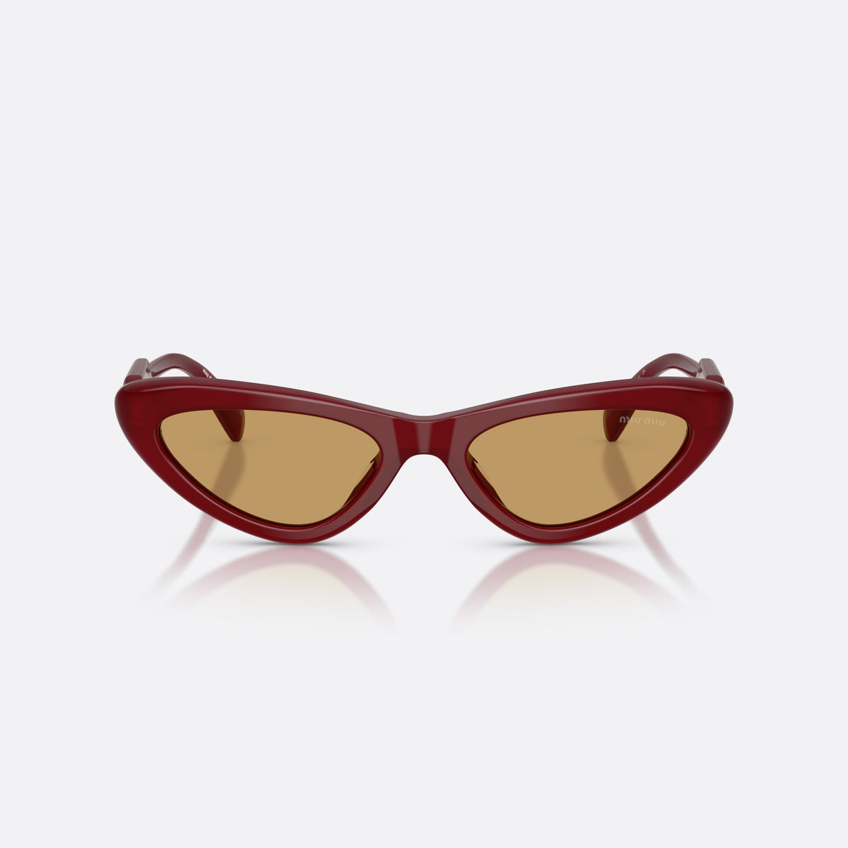 Ochelari de soare Miu Miu MU B11SU 21I10Y, cat eye violet, pentru femei, punte simplă, litere ale brandului pe brațe, ramă completă, vedere din față