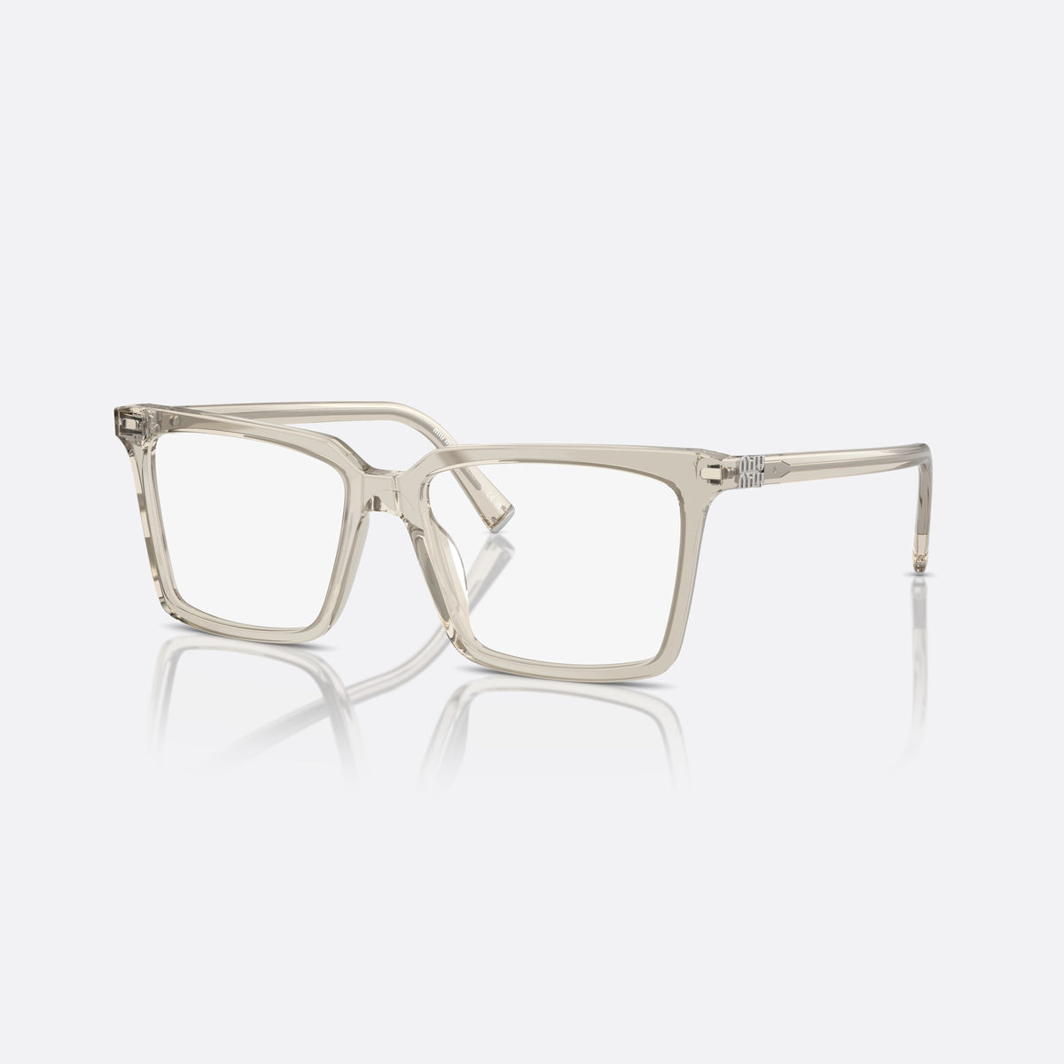 Rame ochelari de vedere Miu Miu MU 08XV 12U-1O1, patrati gri, pentru femei, punte simplă integrată, literele brandului pe brațe