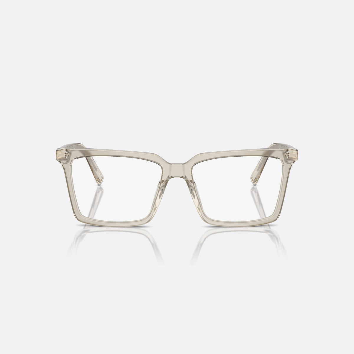 Rame ochelari de vedere Miu Miu MU 08XV 12U-1O1, patrati gri, pentru femei, punte simplă integrată, literele brandului pe brațe, vedere din față