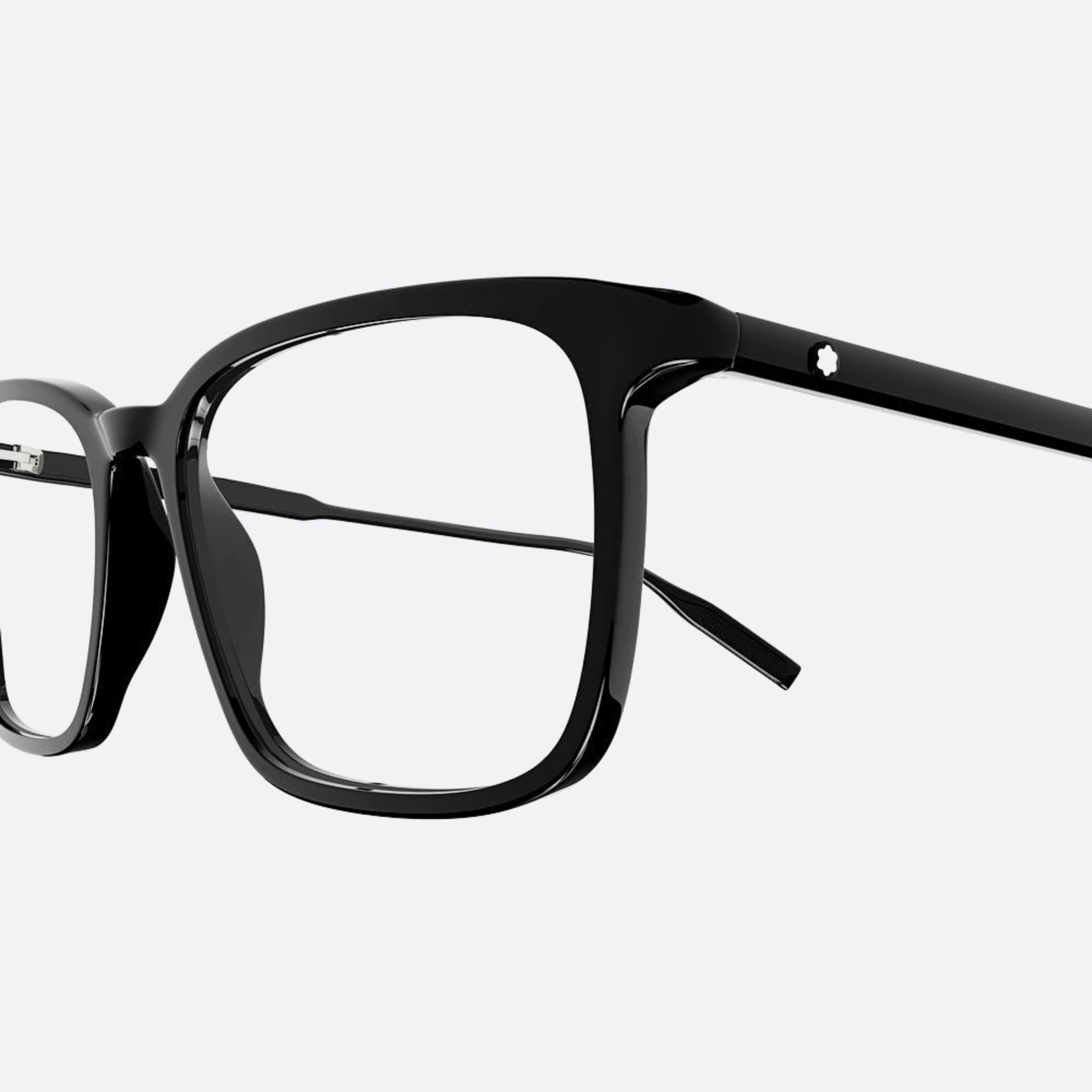 Montblanc 53mm Black Squared Men Eyeglasses - Detail View