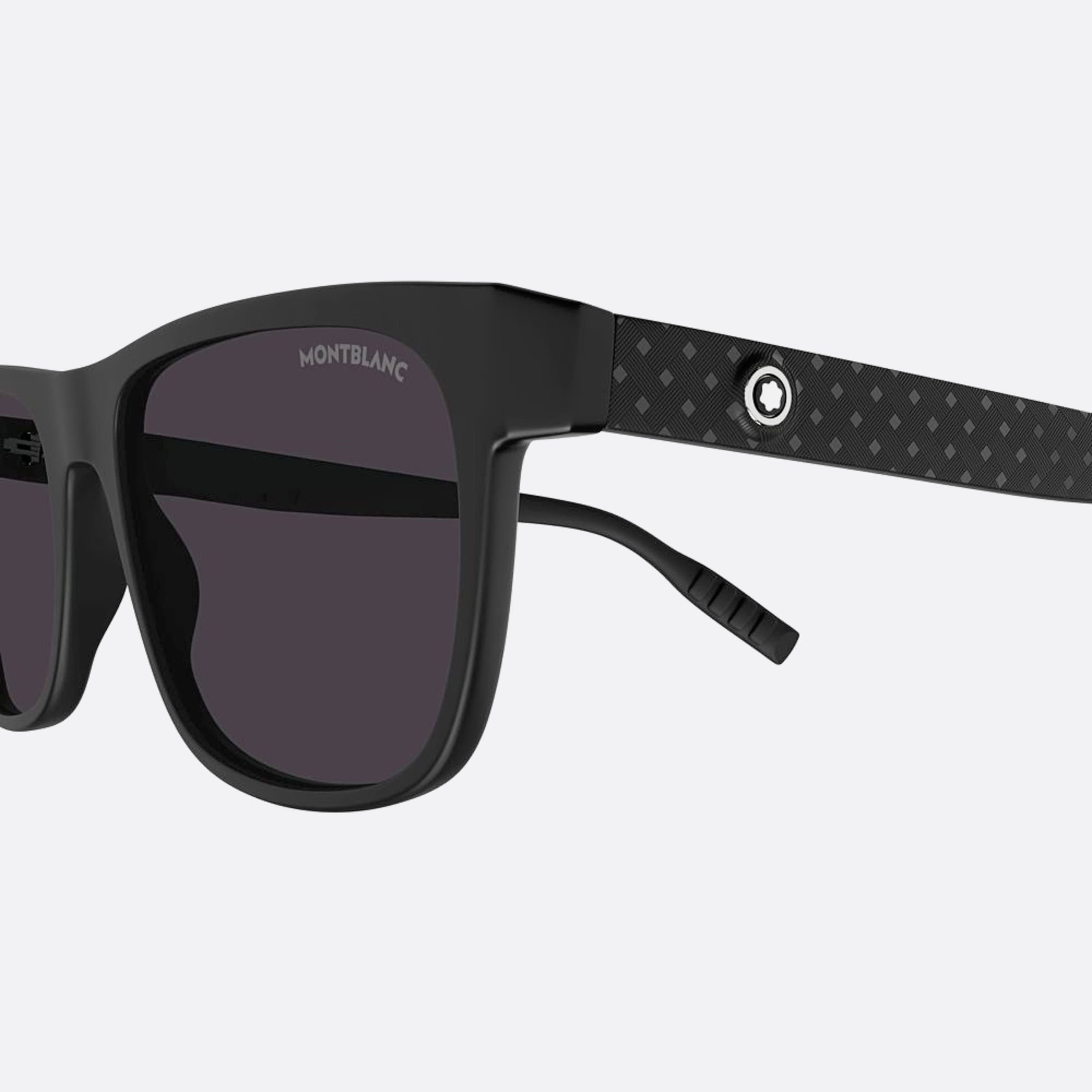 Montblanc 56mm Bgg Black Squared Polarized Man Sunglasses - Detail View