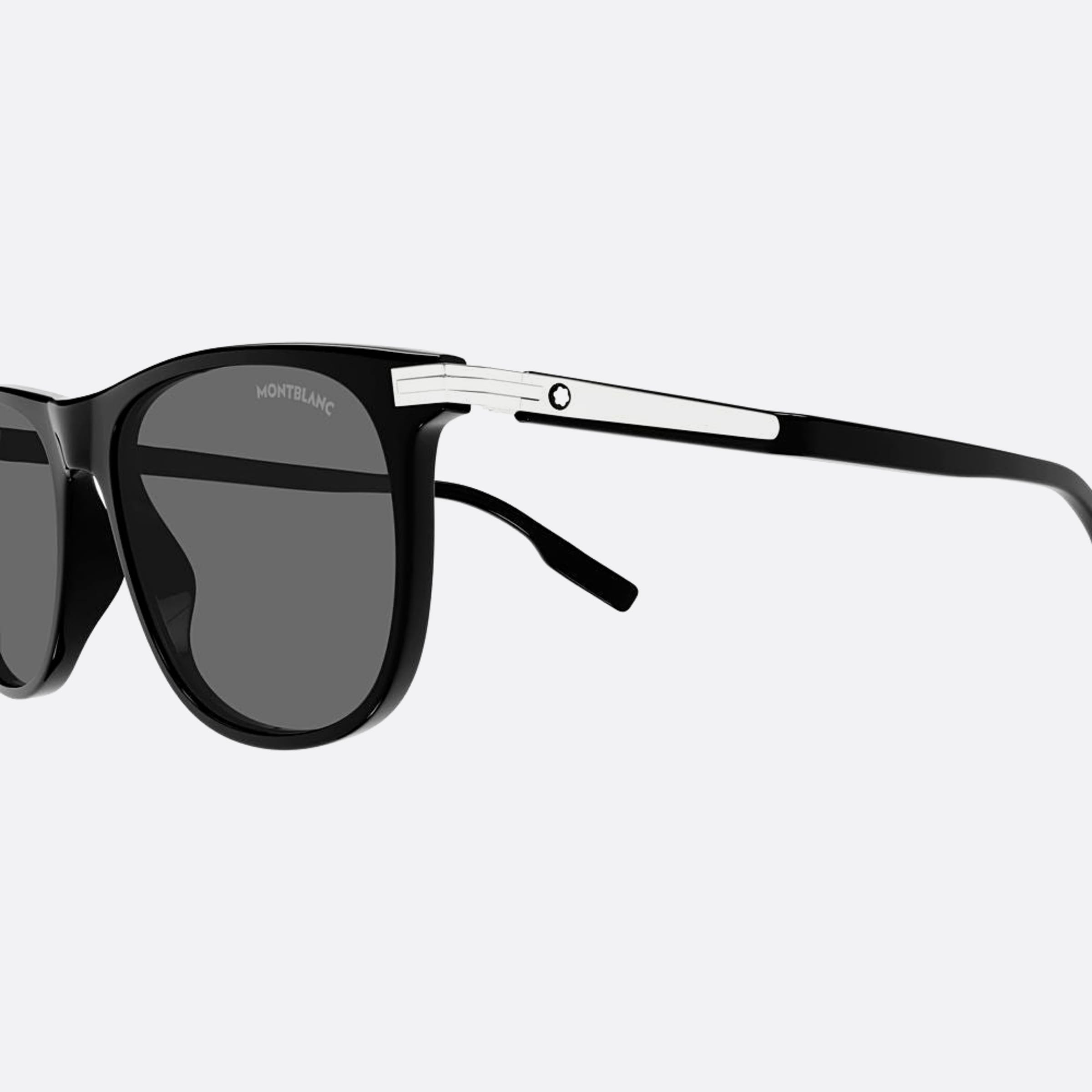 Montblanc 56mm Black Squared Man Sunglasses - Detail View