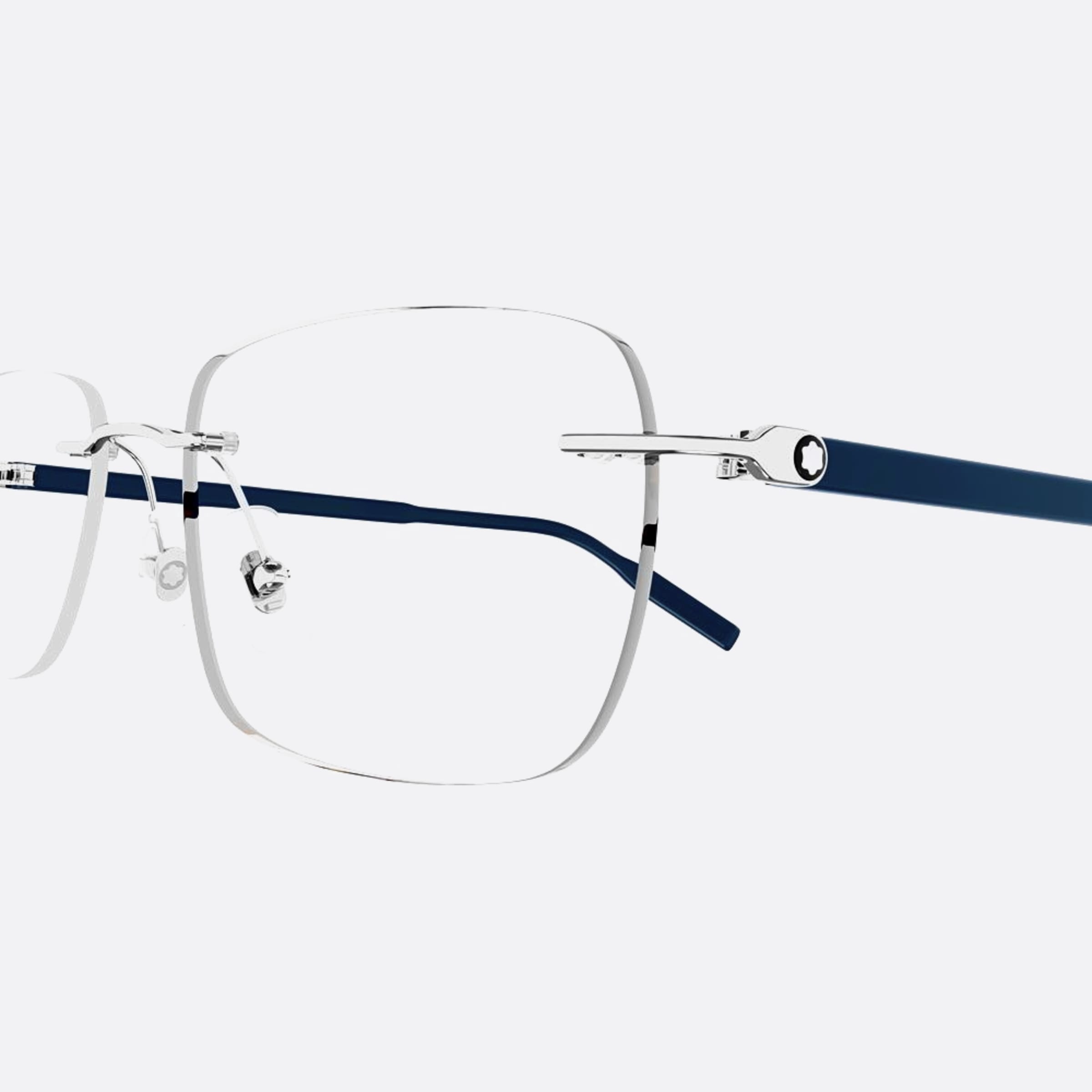 Montblanc 55mm Blue Rectangle Man Eyeglasses - Detail View