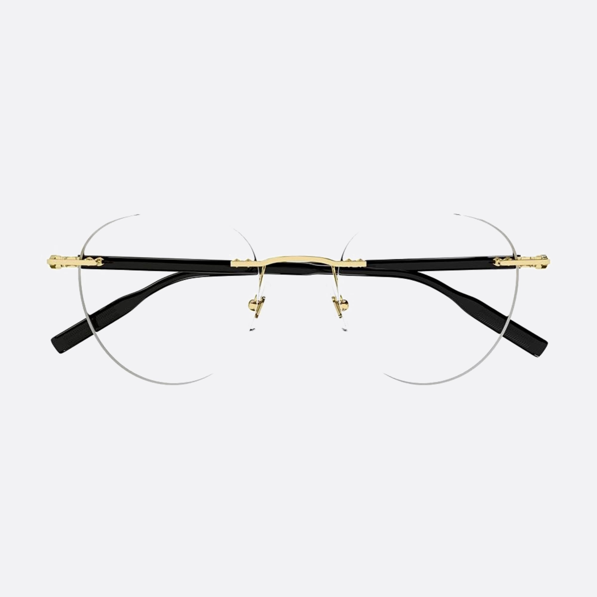 Montblanc 49mm Black Round Man Eyeglasses - Main View