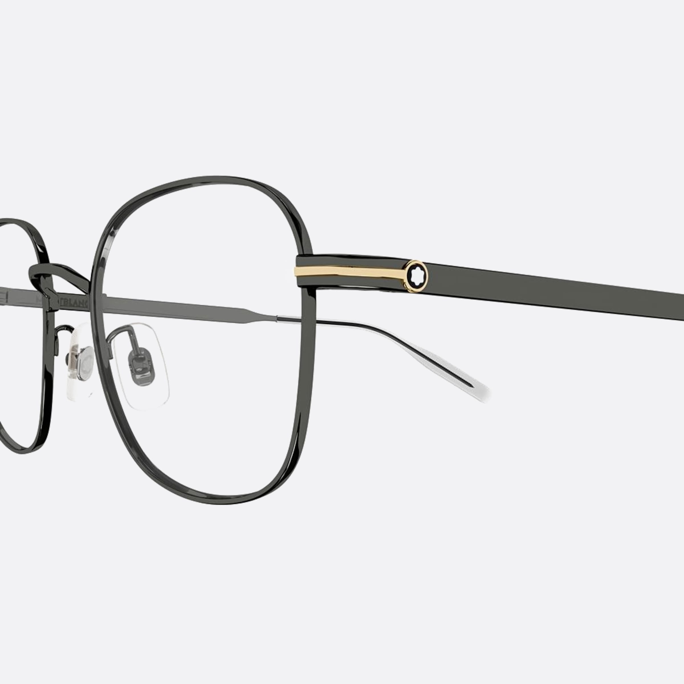 Montblanc 52mm Mb0238ok Ruthenium Geometric Men Eyeglasses - Detail View