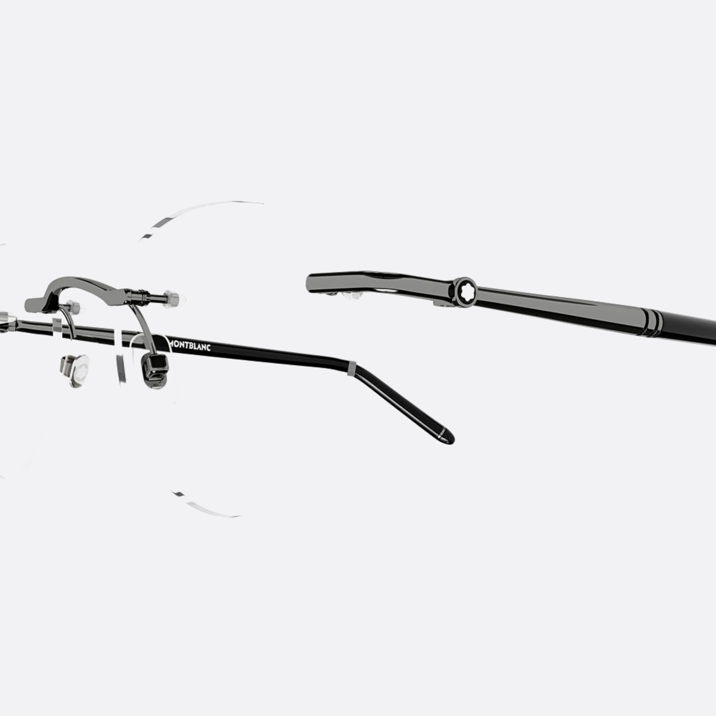 Montblanc 51mm Ruthenium Round Man Eyeglasses - Detail View