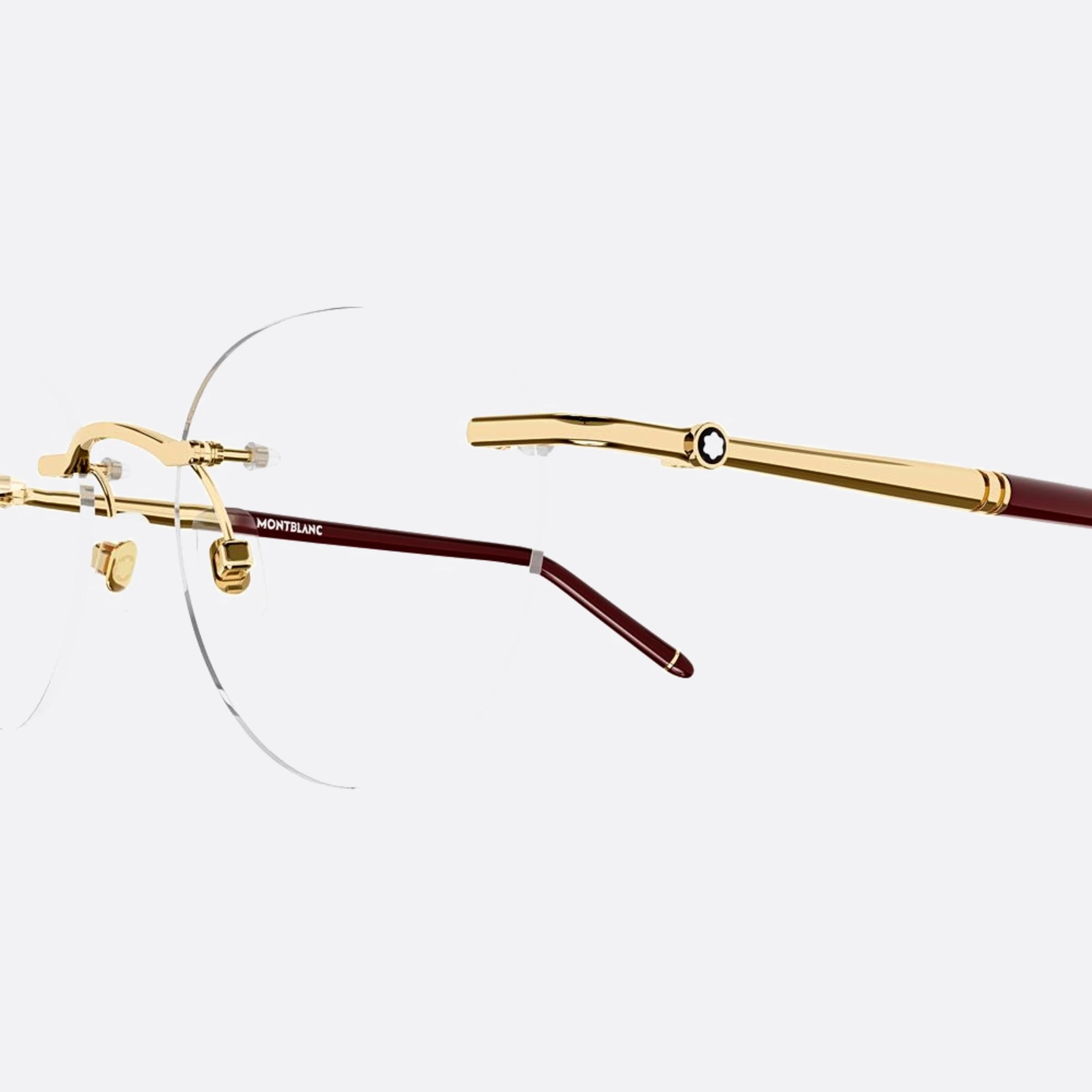 Montblanc 51mm Gold Round Man Eyeglasses - Detail View