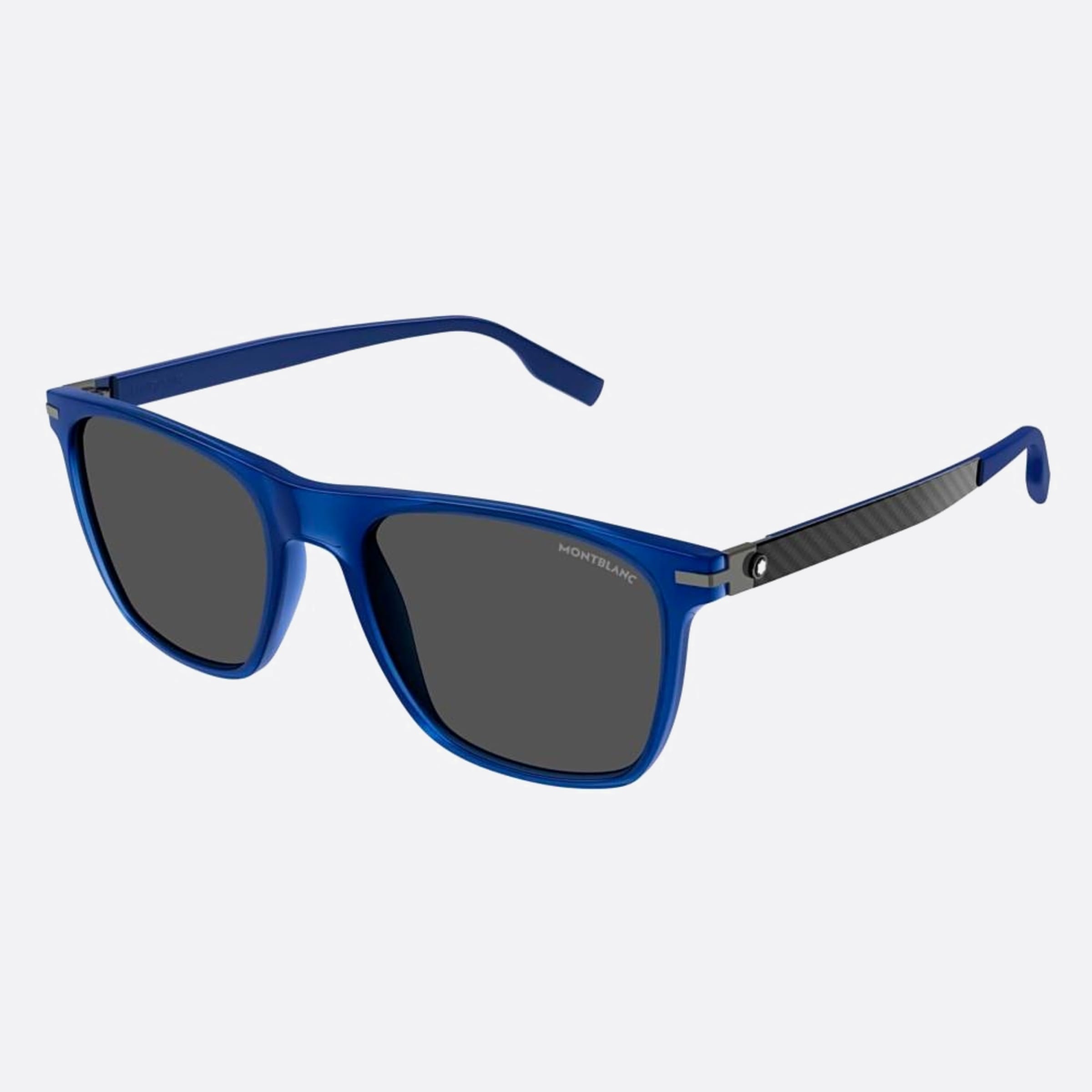 Montblanc 55mm Blue Squared Men Sunglasses - Side View