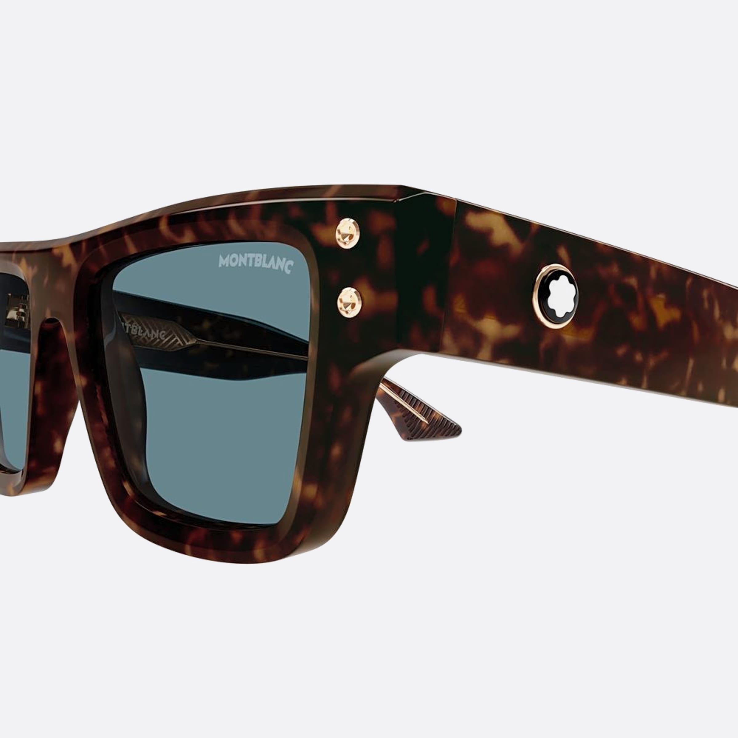 Montblanc 52mm Hbb Havana Squared Man Sunglasses - Detail View