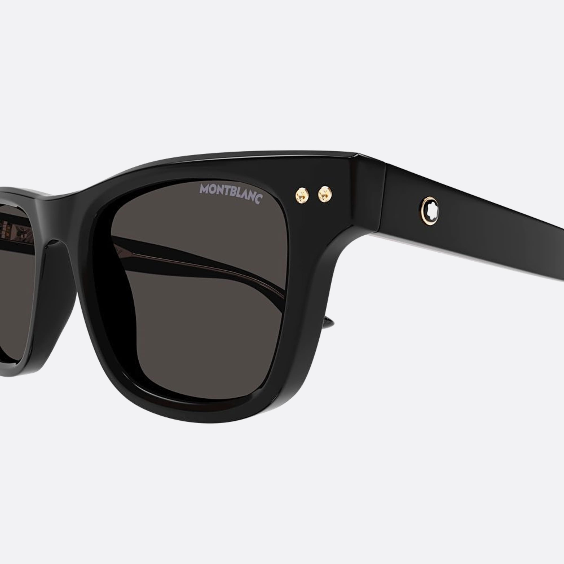 Montblanc 53mm Black Squared Man Sunglasses - Detail View