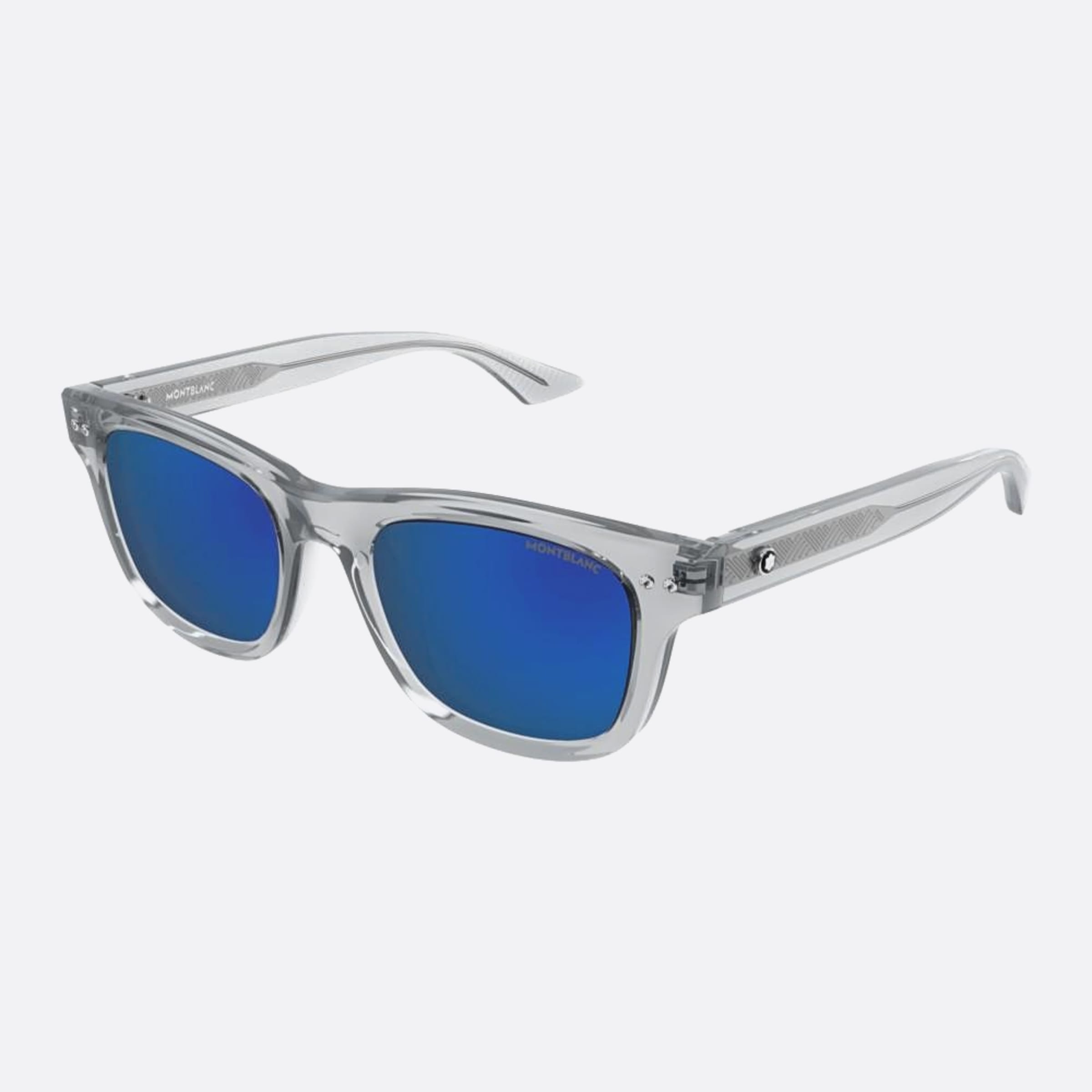 Montblanc 53mm Grey Squared Men Sunglasses - Side View