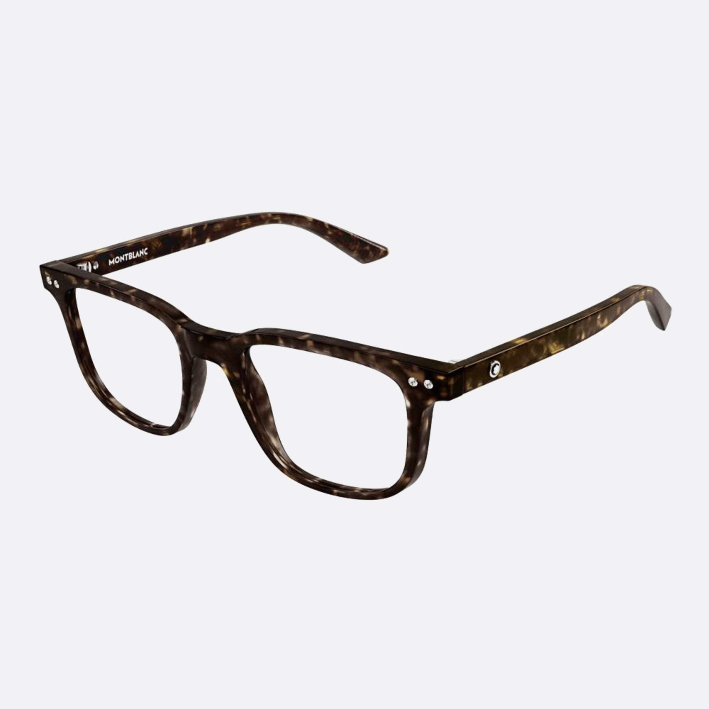 Montblanc 53mm Havana Squared Man Eyeglasses - Side View