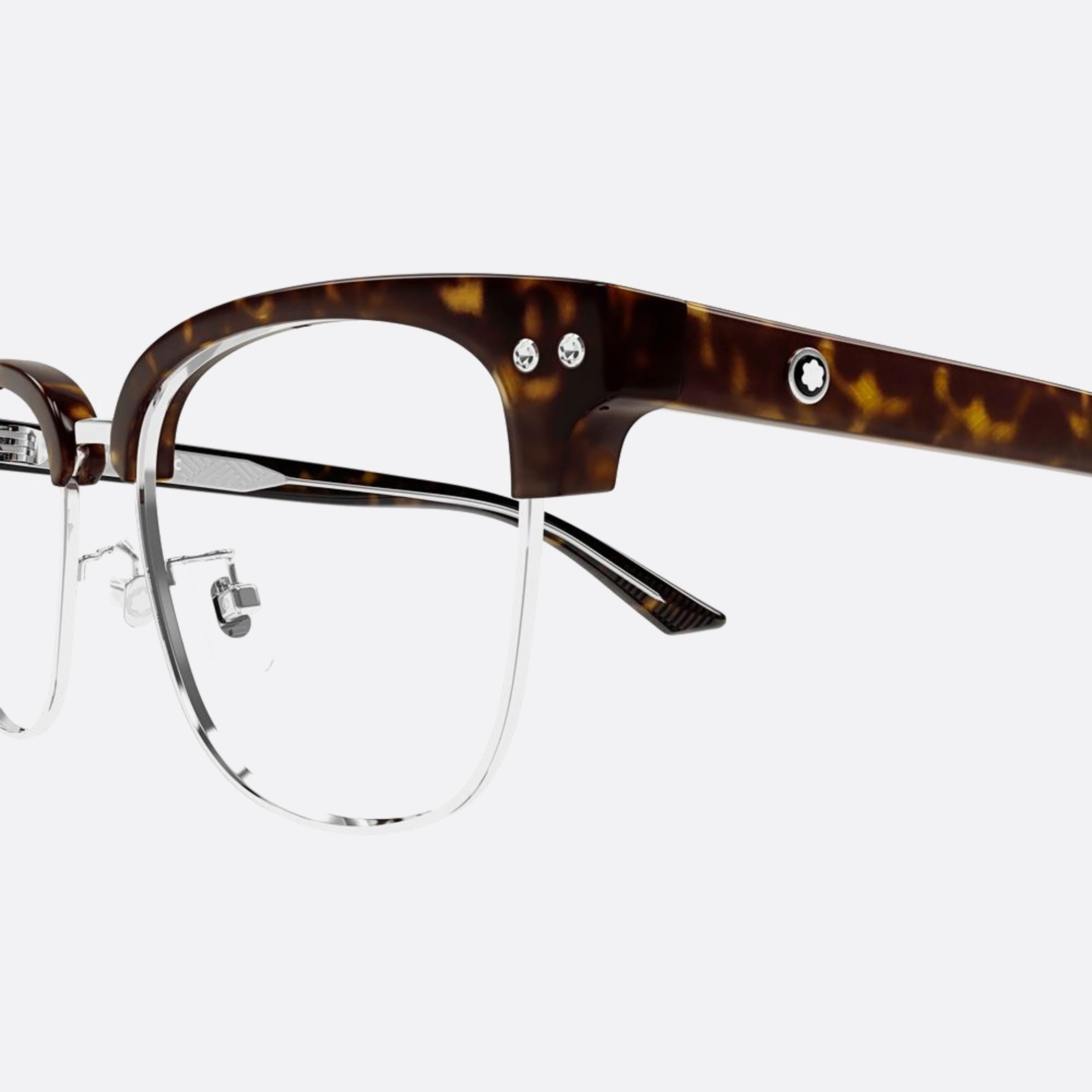Montblanc 53mm Mb0259ok Havana Squared Men Eyeglasses - Detail View