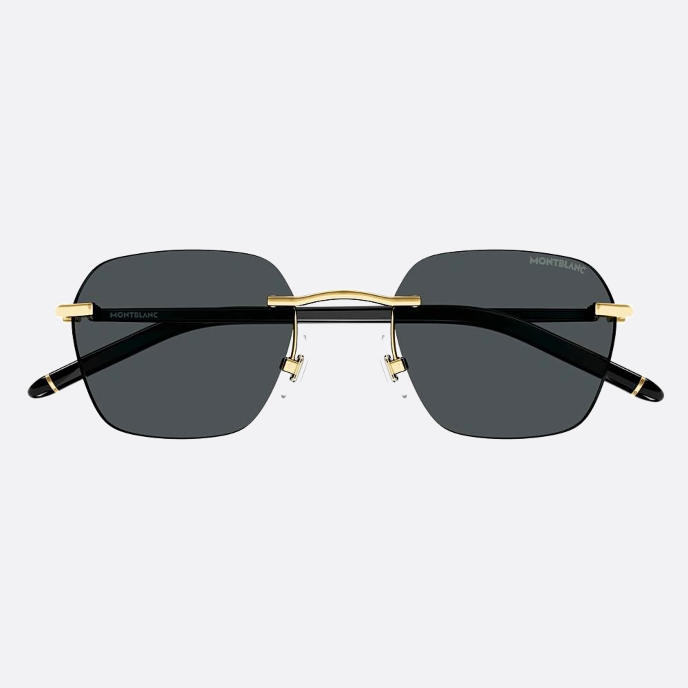 Montblanc 51mm Black Squared Man Sunglasses - Detail View