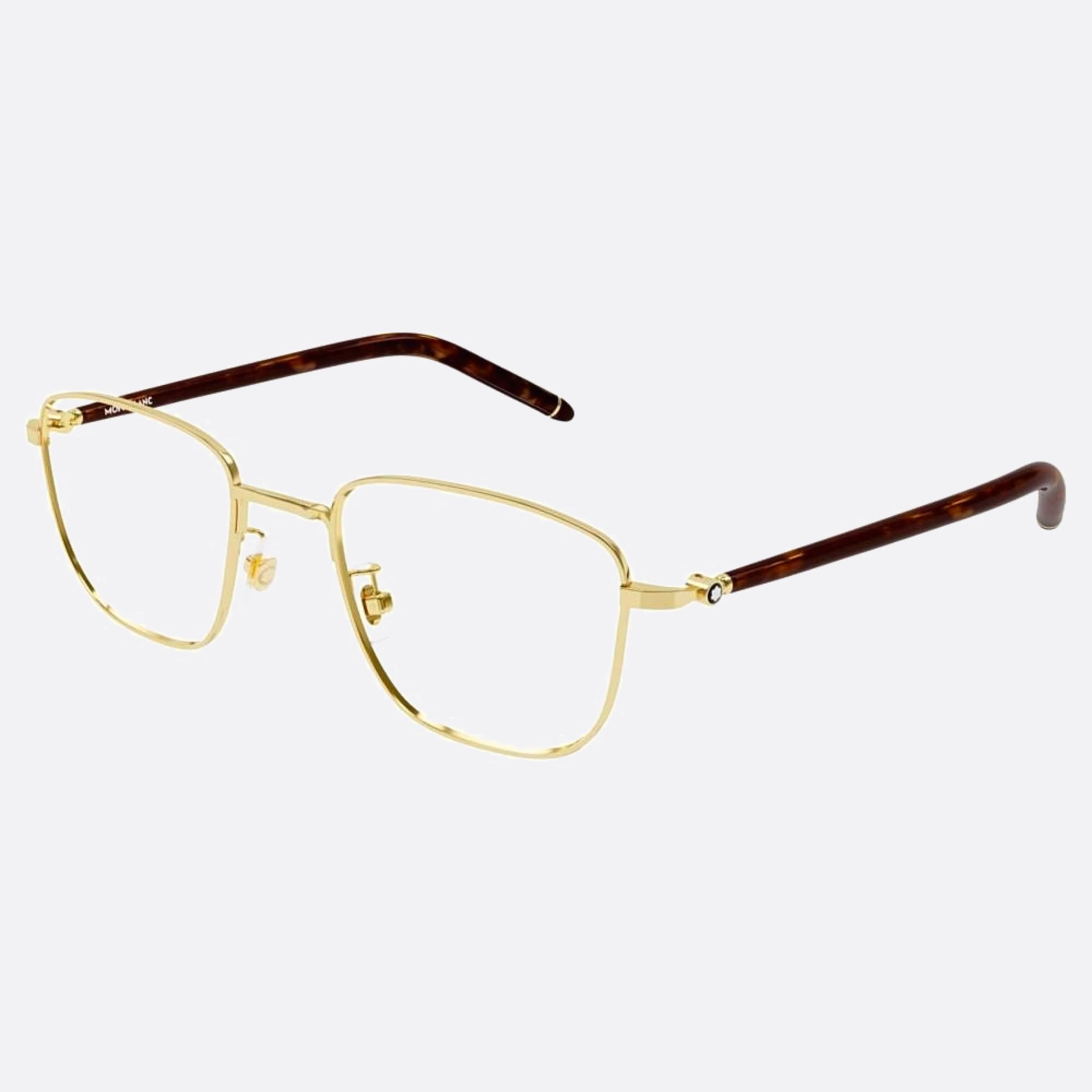 Montblanc 51mm Gold Geometric Men Eyeglasses - Side View