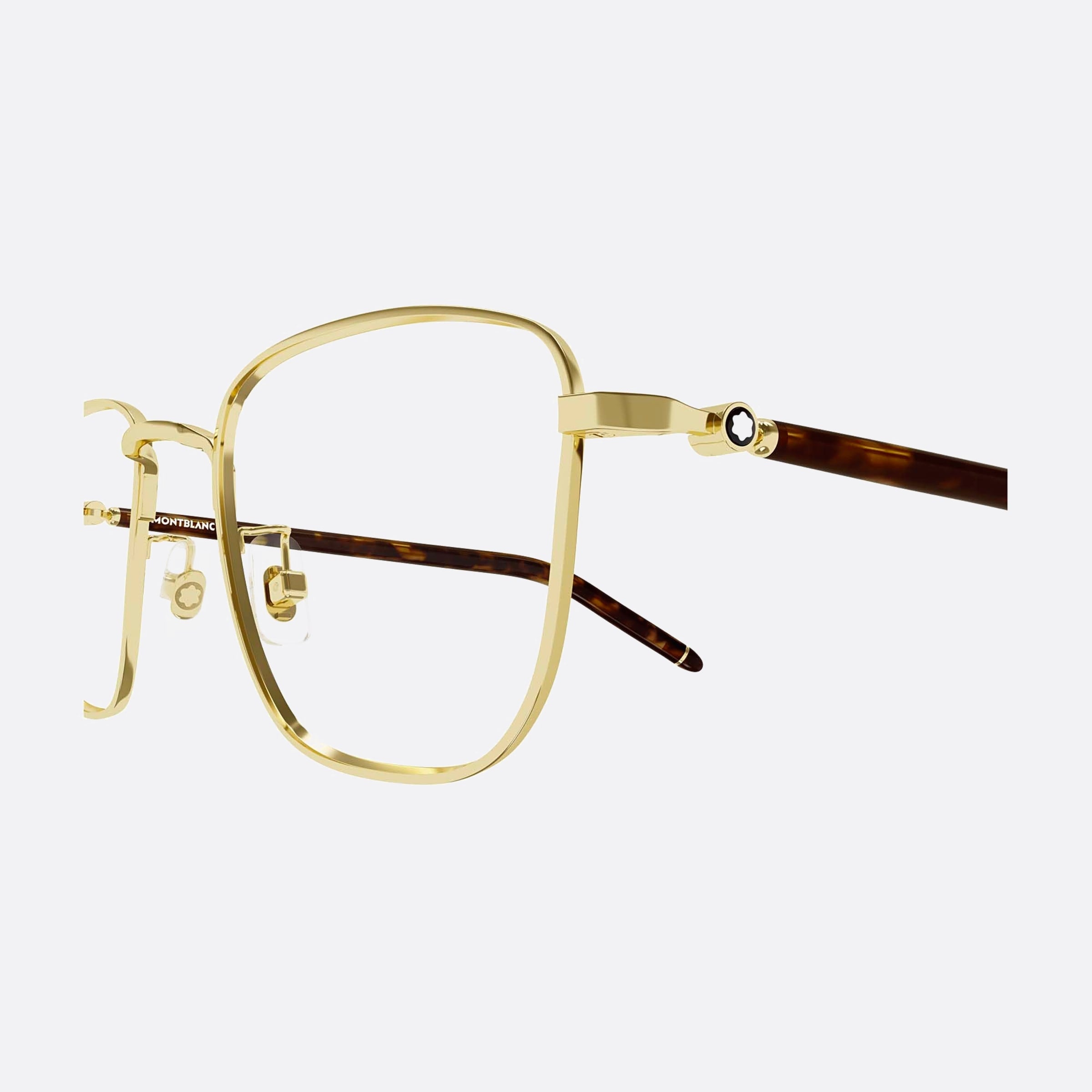 Montblanc 51mm Gold Geometric Men Eyeglasses - Detail View