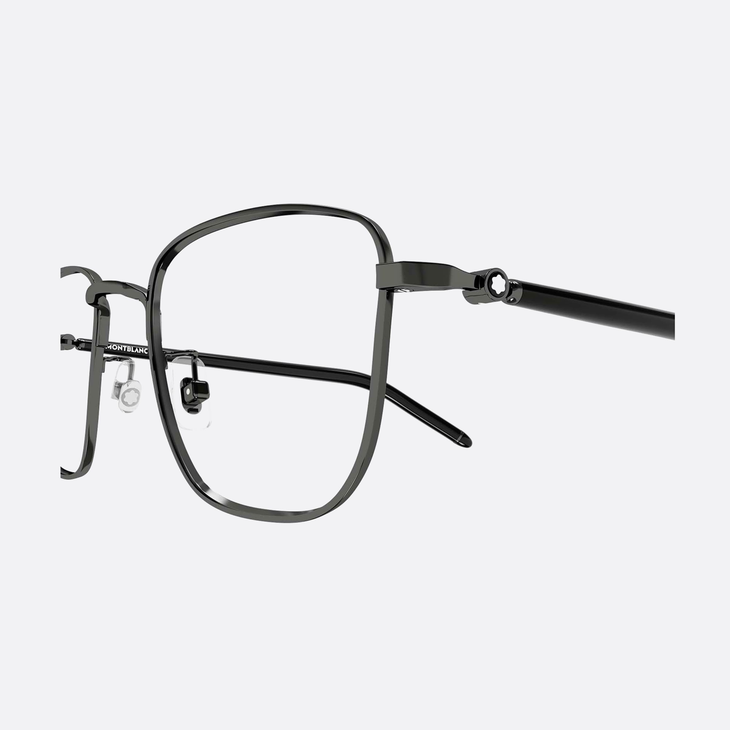 Montblanc 53mm Black Geometric Man Eyeglasses - Detail View