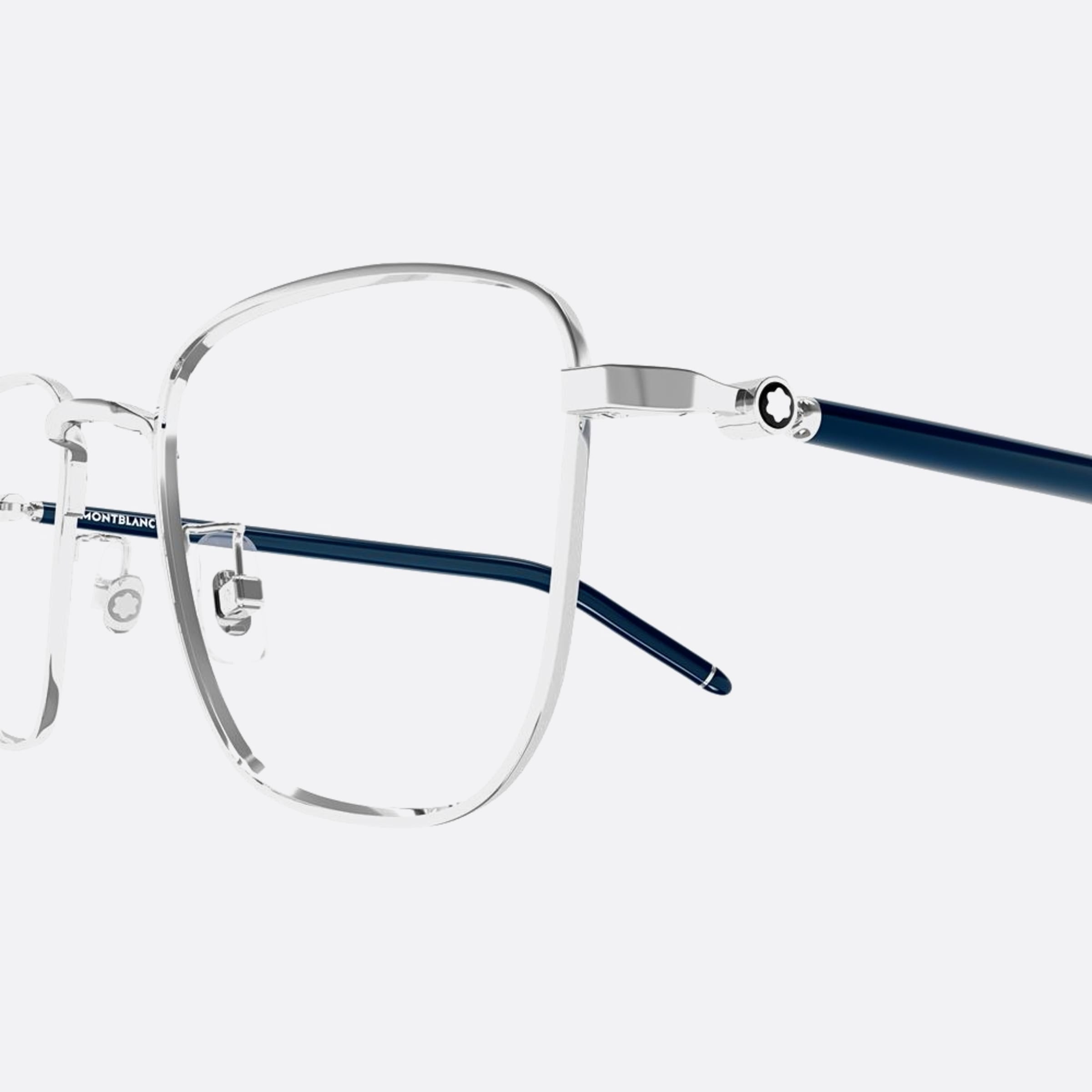 Montblanc 53mm Silver Geometric Man Eyeglasses - Lifestyle Shot