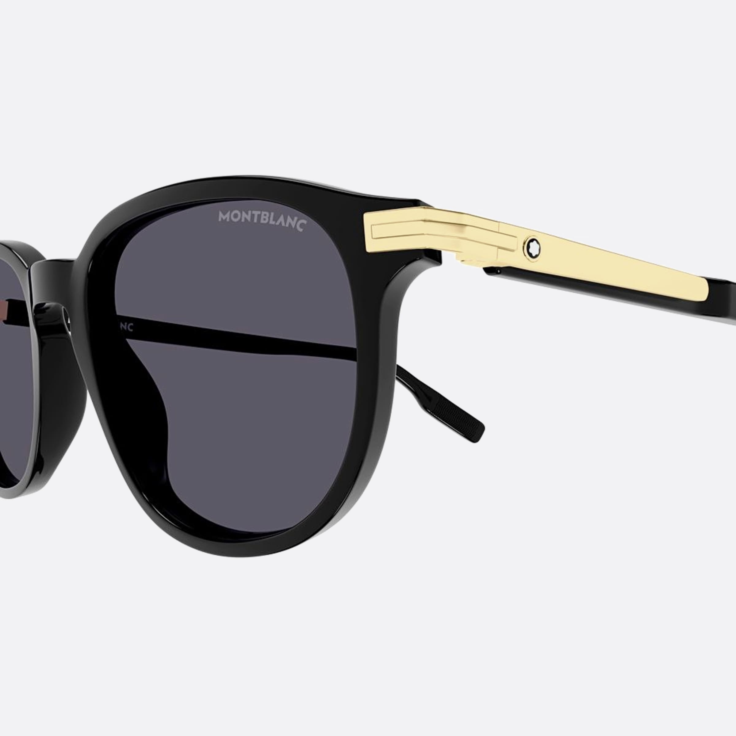 Montblanc 52mm Black Visor Man Sunglasses - Detail View