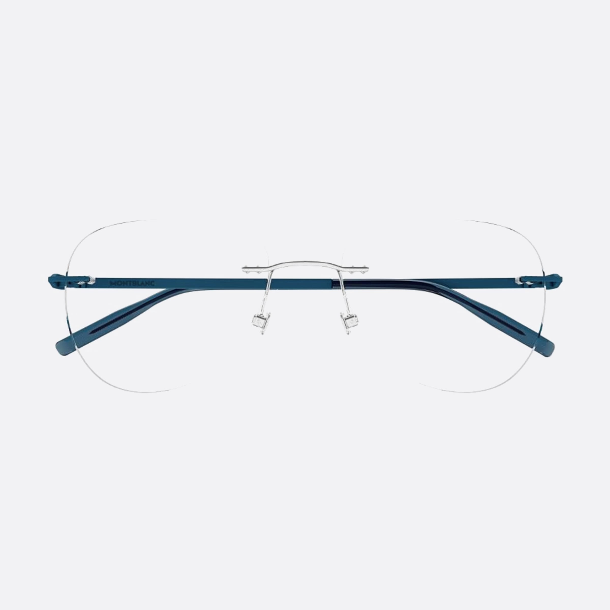 Montblanc 57mm Blue Pilot Man Eyeglasses - Main View