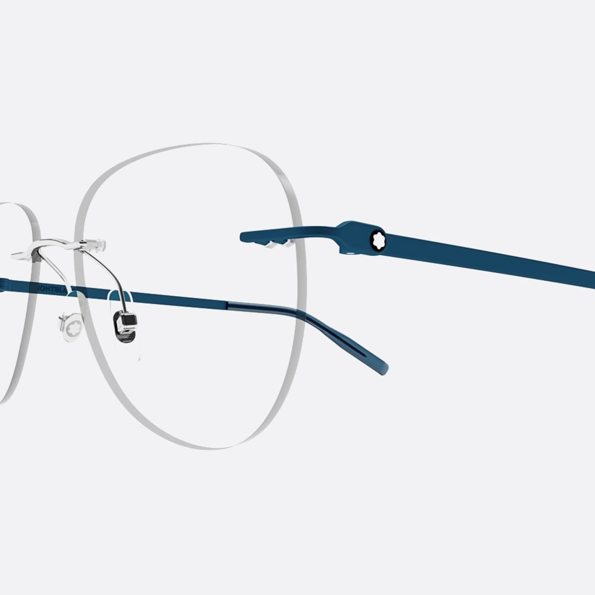 Montblanc 57mm Blue Pilot Man Eyeglasses - Lifestyle Shot