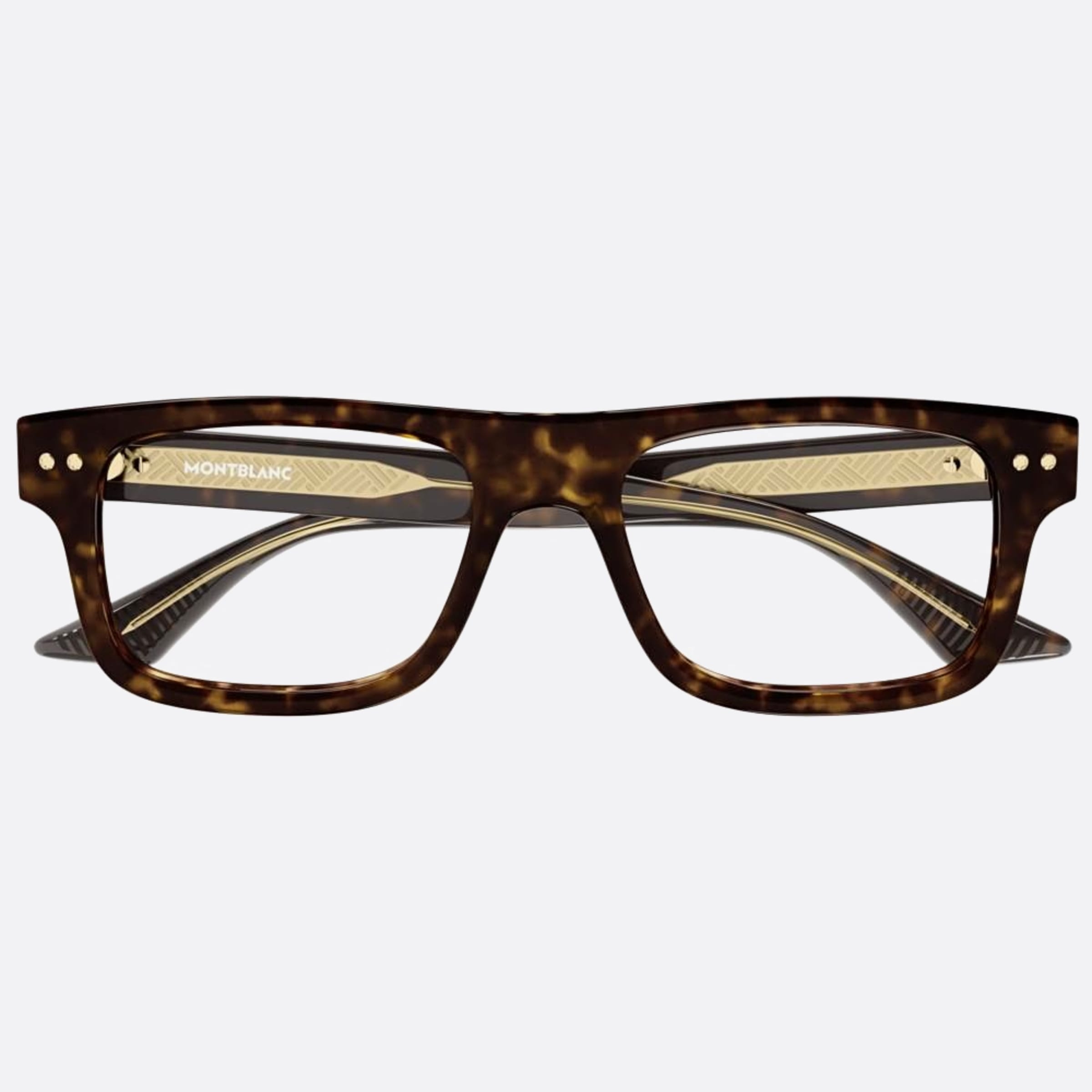 Montblanc 55mm Havana Squared Man Eyeglasses - Main View