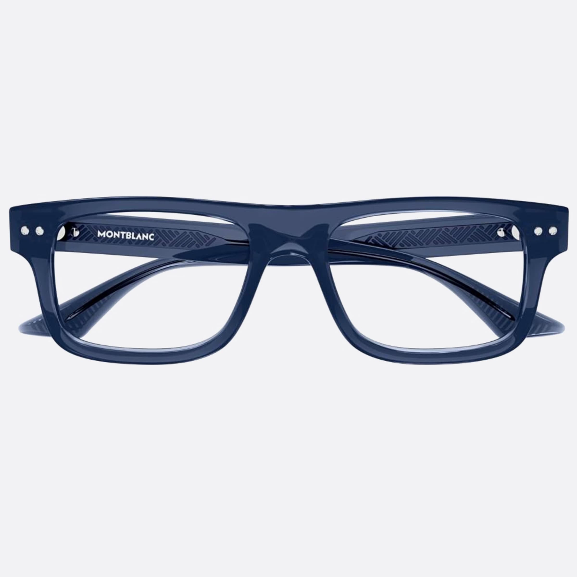 Montblanc 55mm Blue Squared Man Eyeglasses - Main View