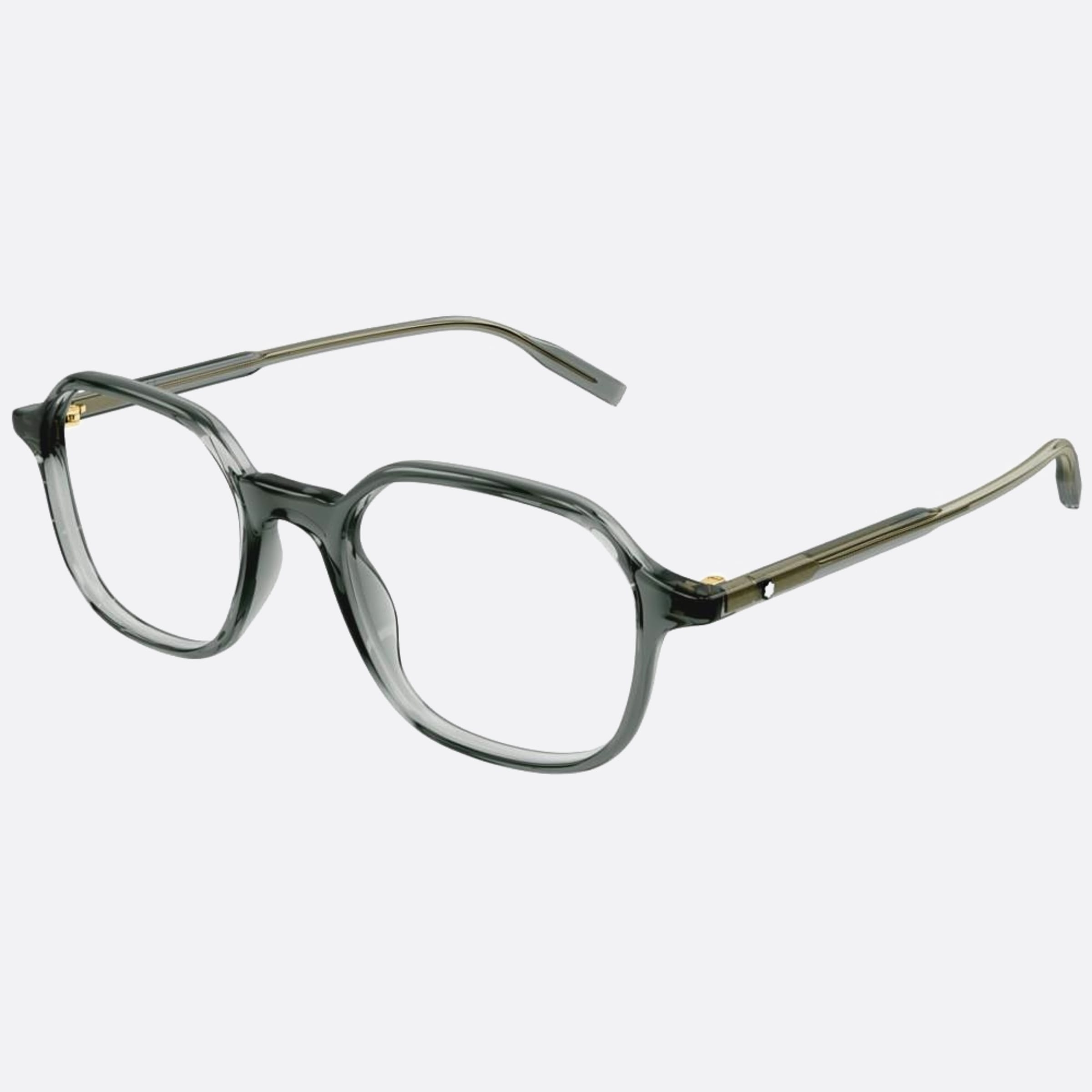 Montblanc 51mm Grey Squared Man Eyeglasses - Side View