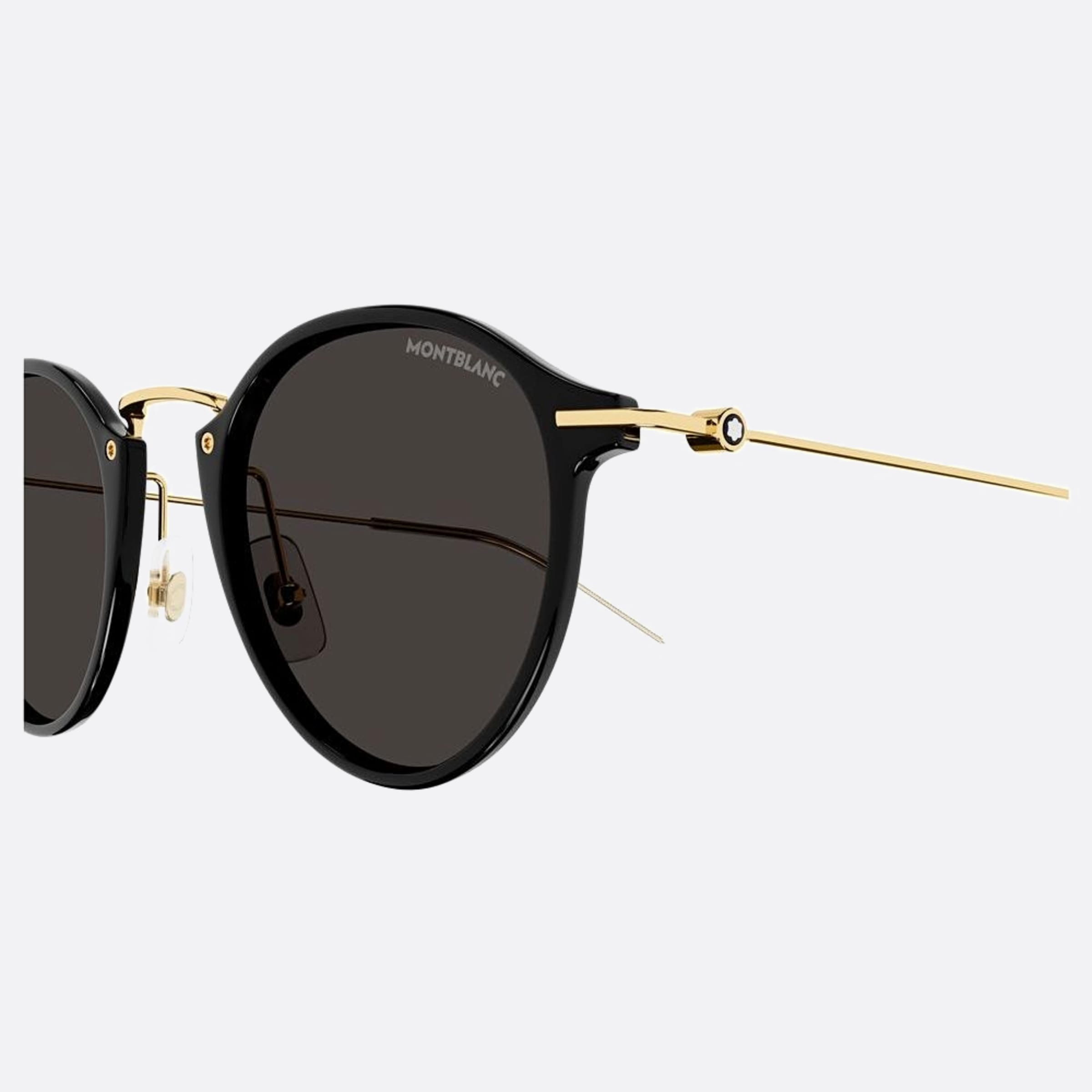 Montblanc 50mm Black Round Man Sunglasses - Detail View