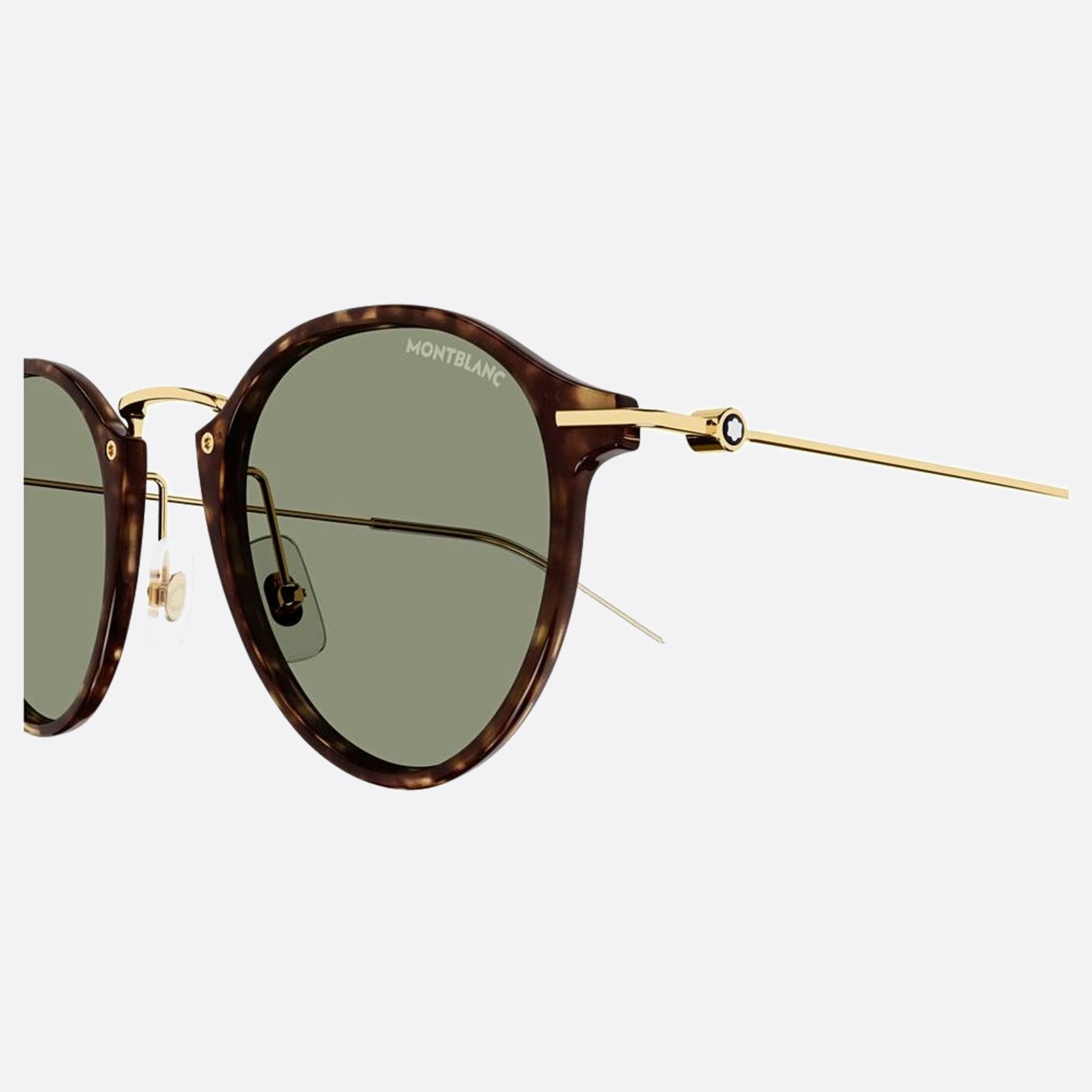 Montblanc 50mm Havana Round Man Sunglasses - Detail View