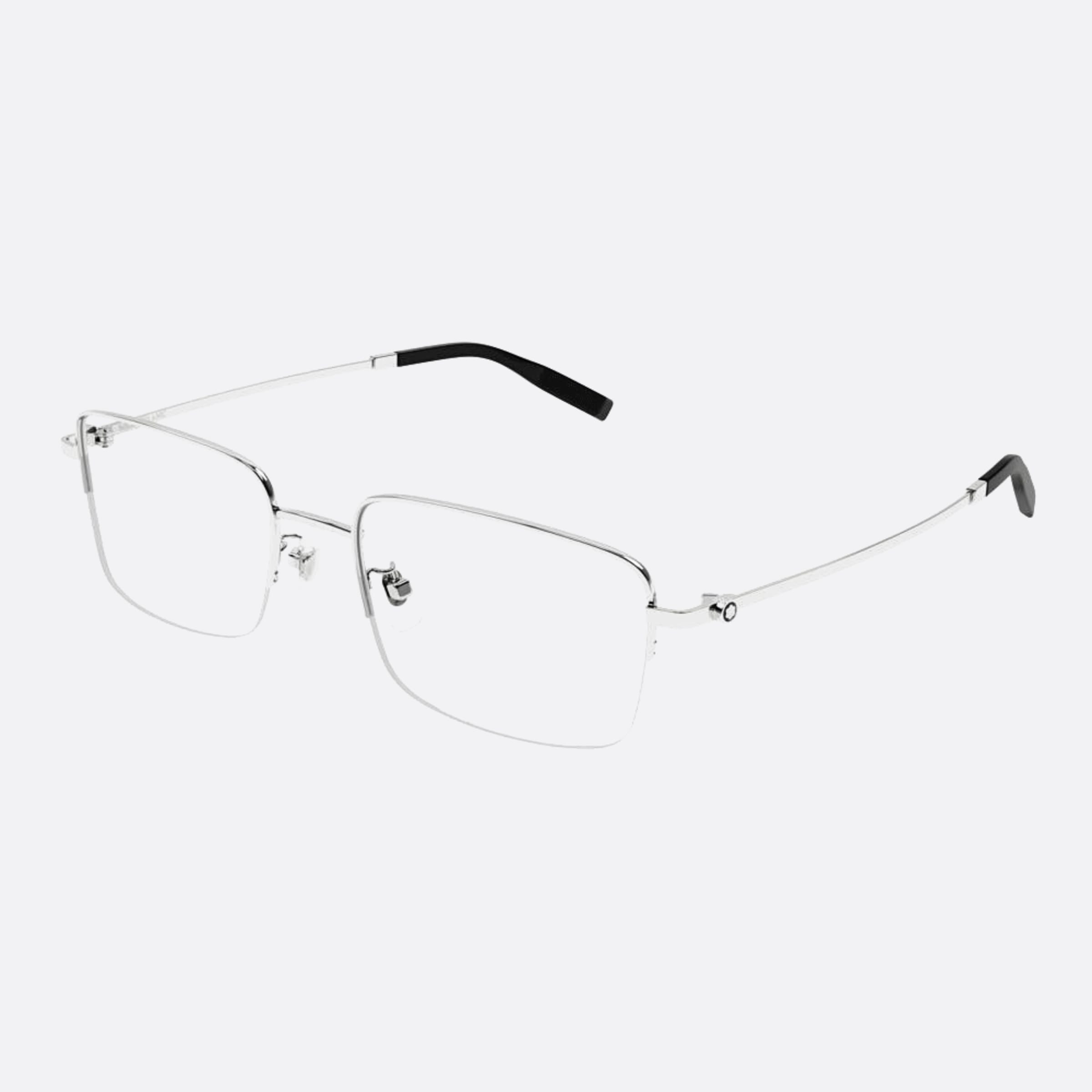 Montblanc 54mm Mb0313oa Silver Squared Men Eyeglasses - Side View