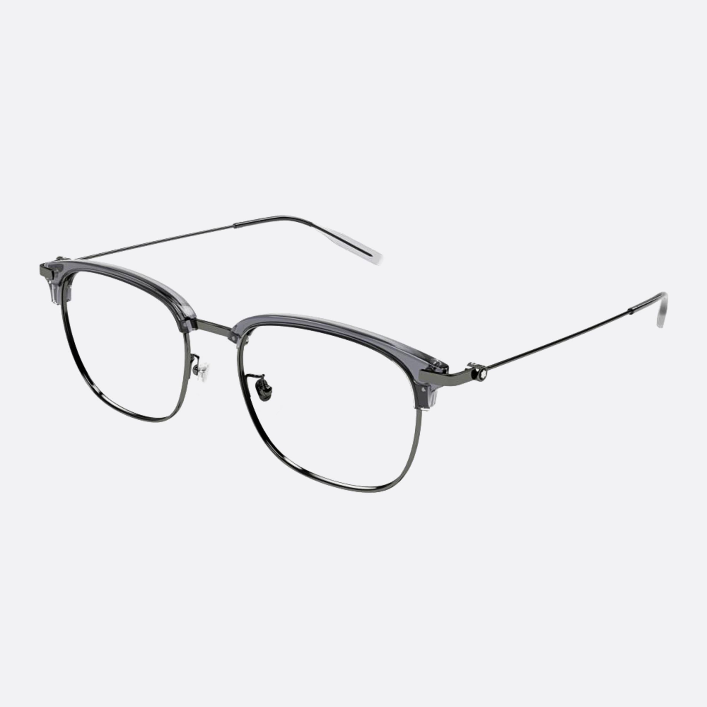 Montblanc 55mm Mb0316oa Grey Squared Men Eyeglasses - Side View