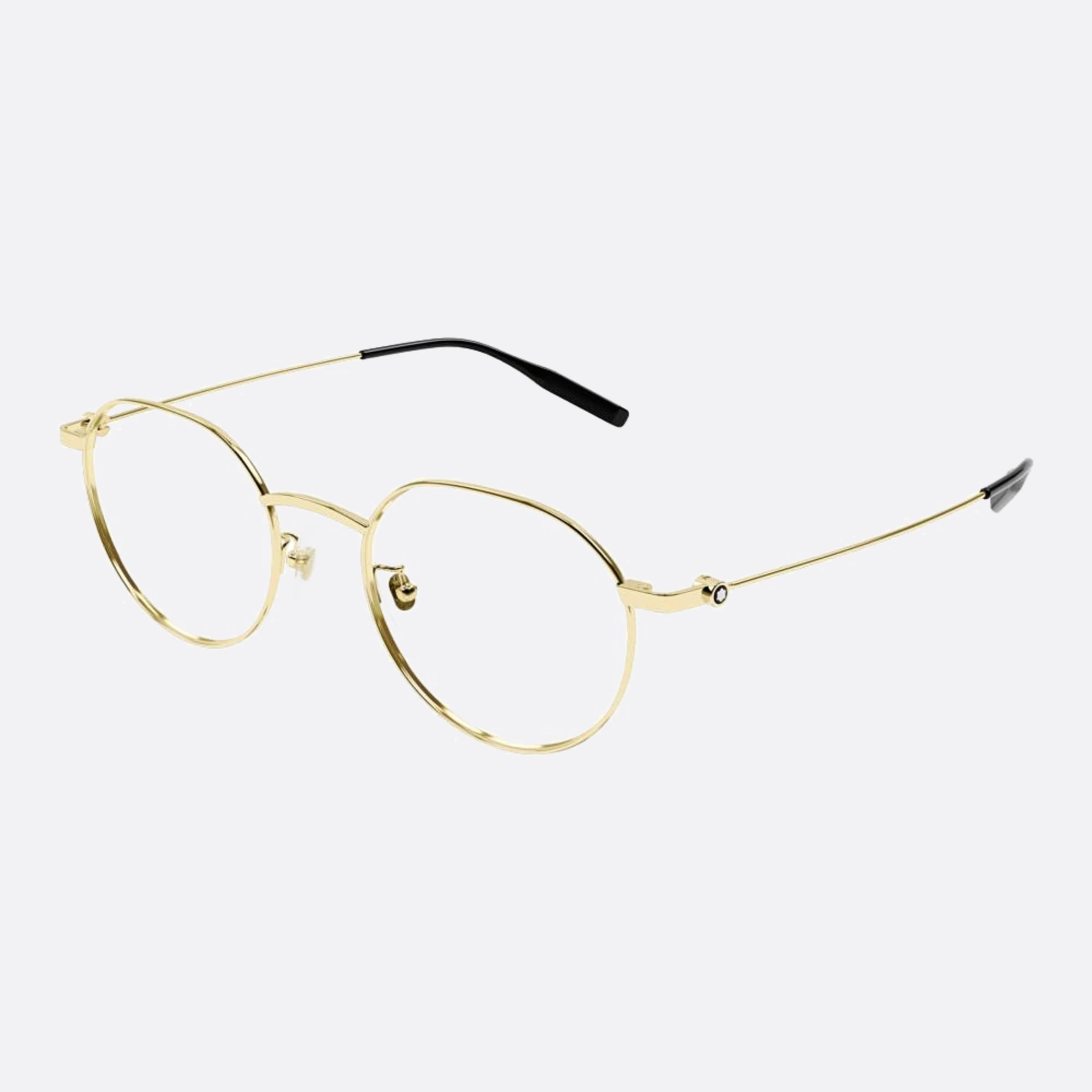 Montblanc 50mm Mb0317oa Gold Round Men Eyeglasses - Side View