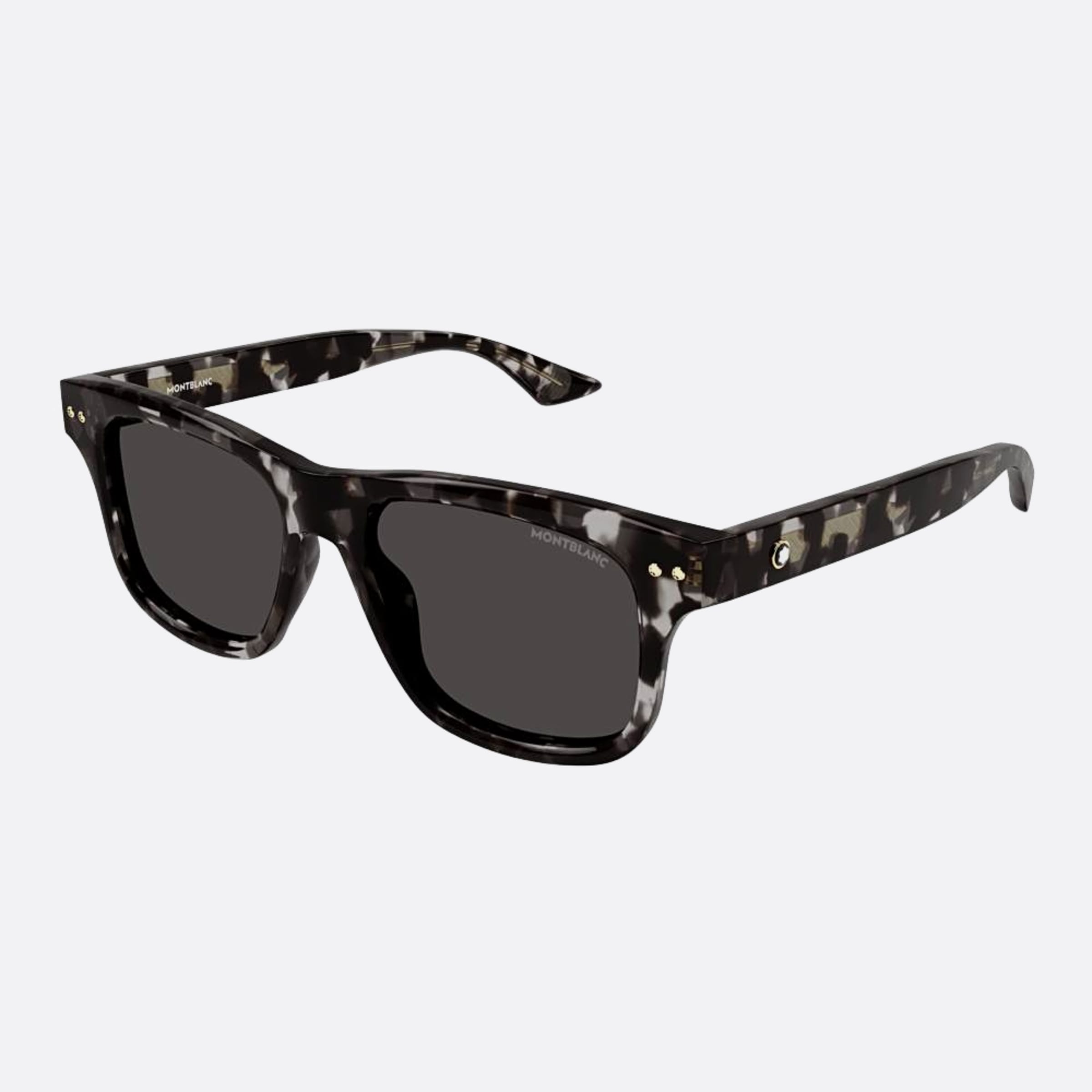 Montblanc 55mm Bhg Black Squared Man Sunglasses - Side View