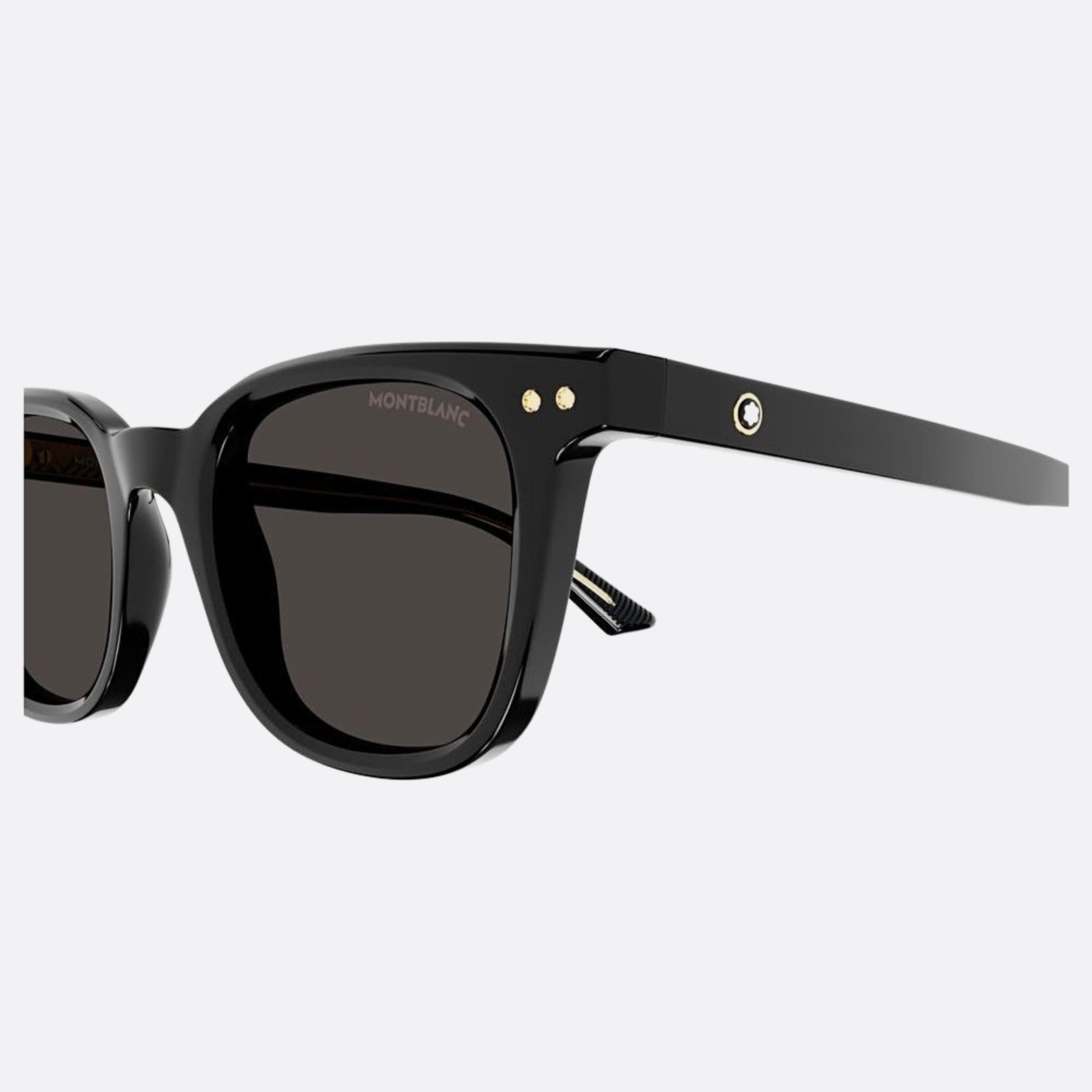 Montblanc 49mm Black Round Man Sunglasses - Lifestyle Shot