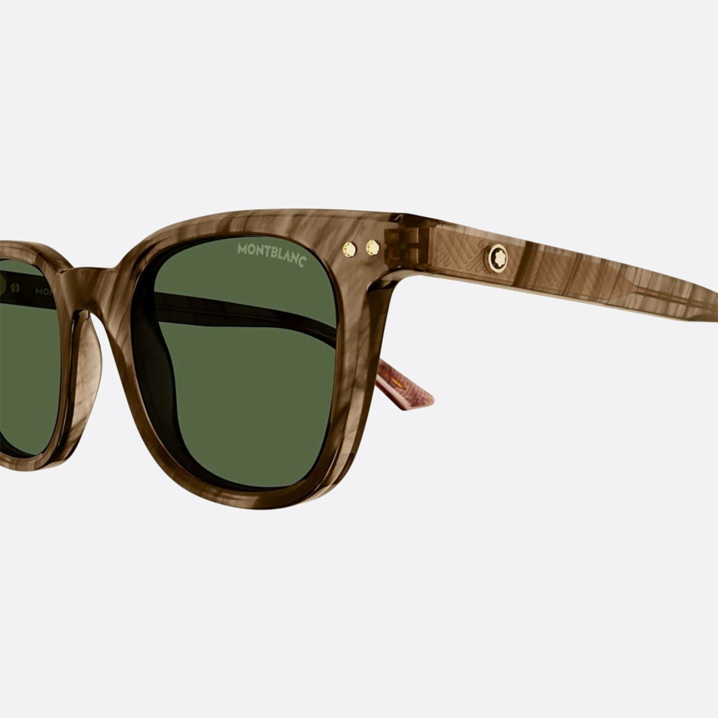 Montblanc 49mm Brown Round Man Sunglasses - Detail View